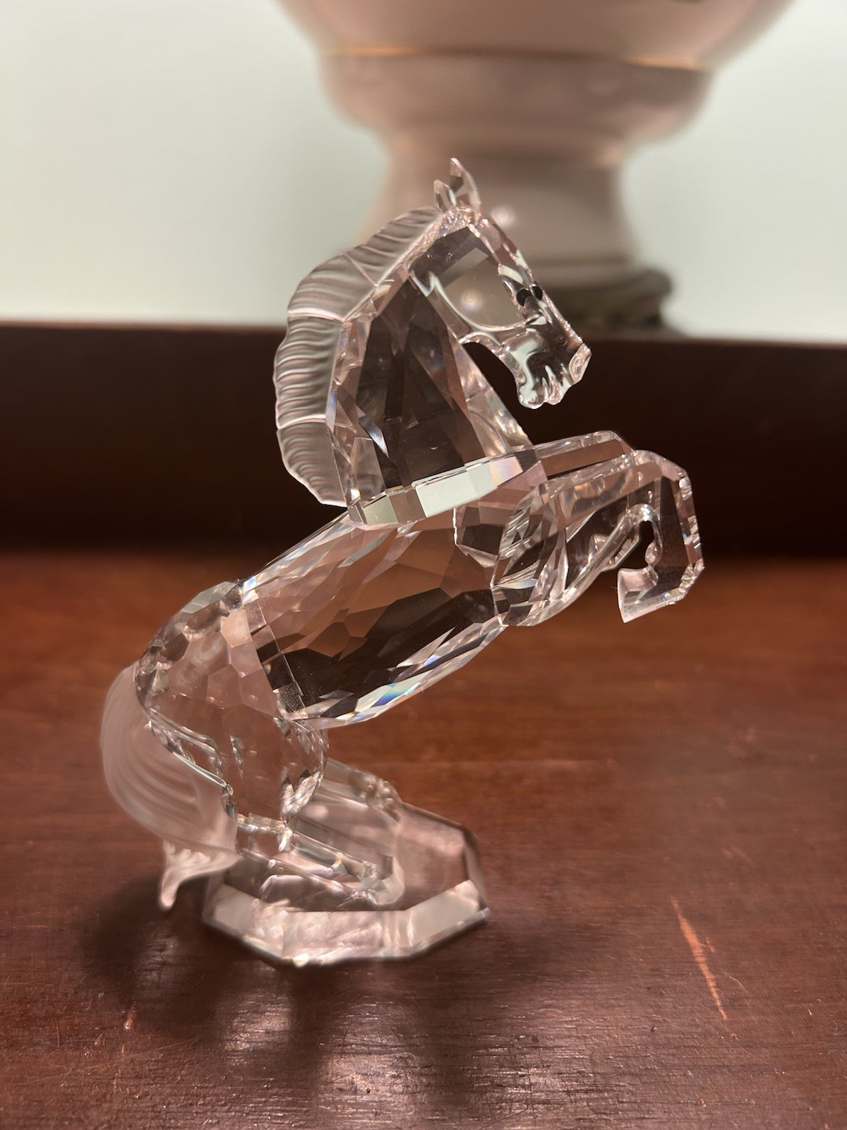 Swarovski White Stallion Horse Clear Faceted Crystal Figurine Austria Box 80217