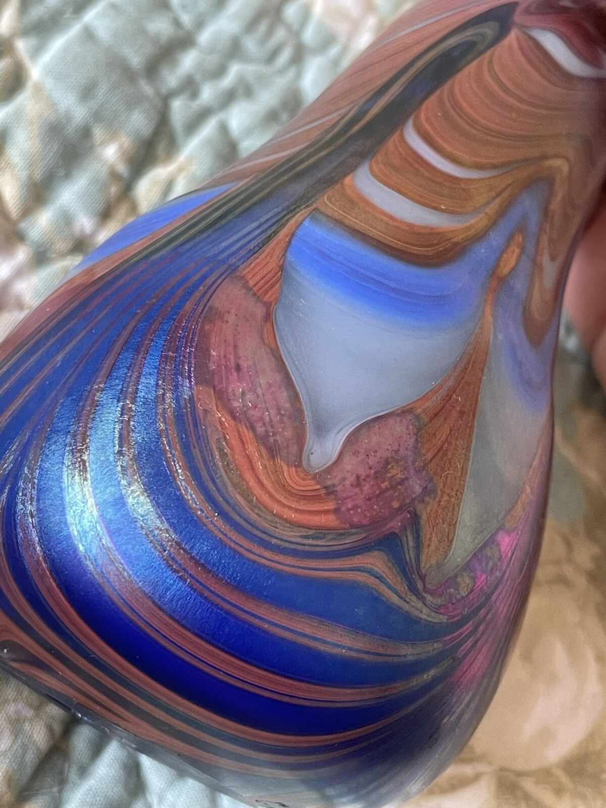 6 Inches Tall signed vintage art glass vase Signed “Cantor 11-72”