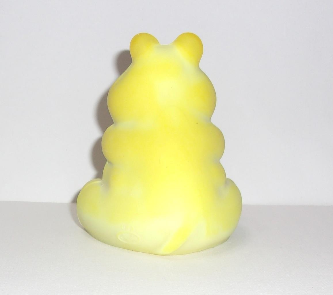 Fenton Glass Yellow Surprised Hippo w Halloween Cat Figurine Ltd Ed 21/55 Kibbe