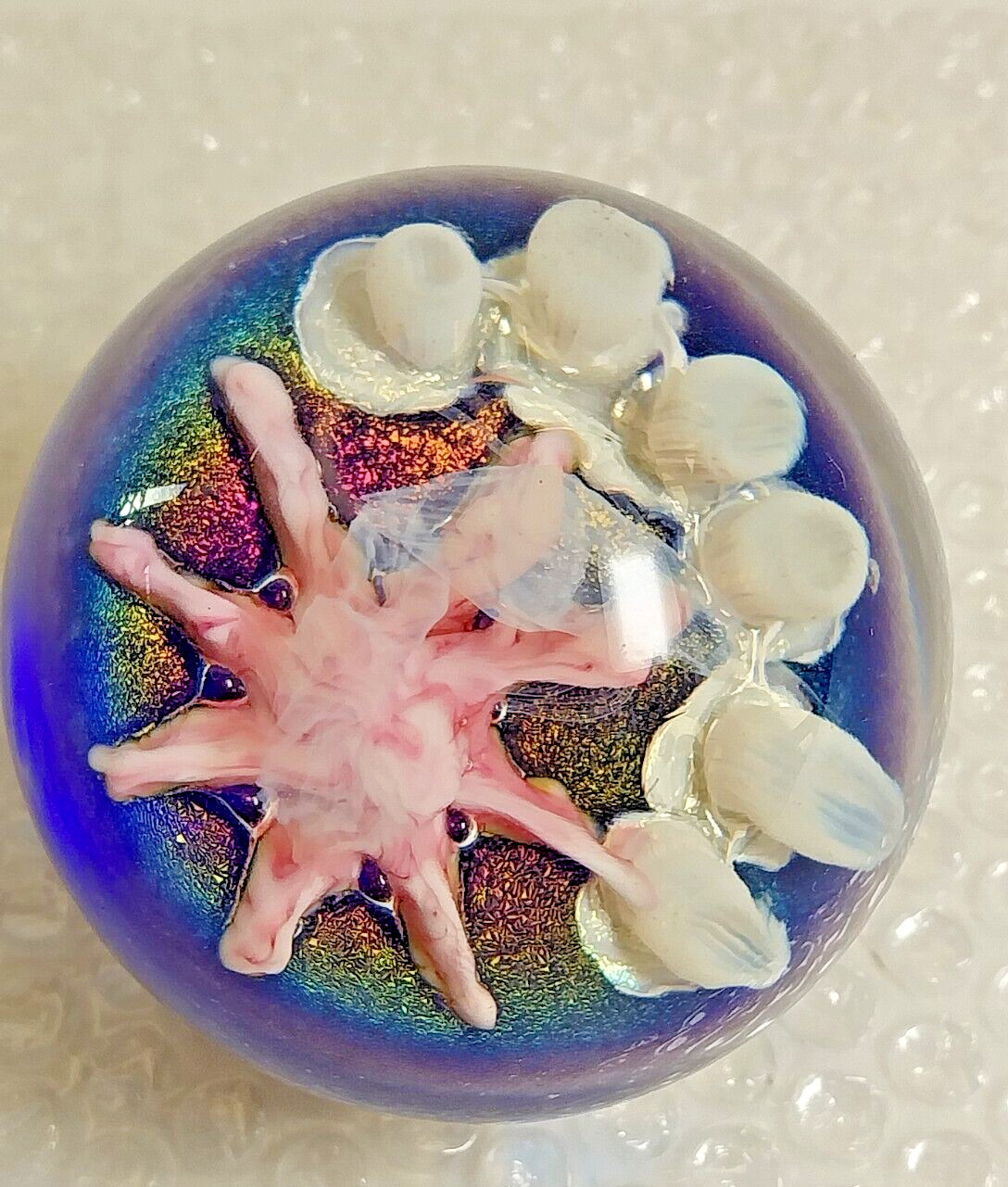 Daniel Salazar 1995 Lundberg Ghost Prawn Ocean Reef Paperweight Sphere Marble #d