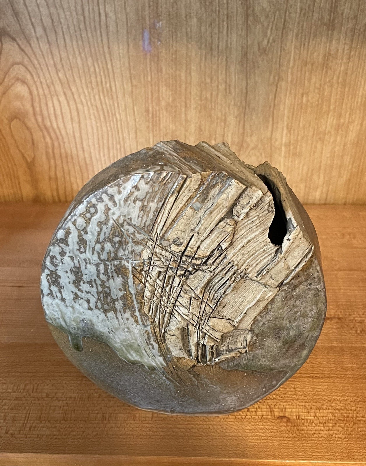 Nelfa Querubin Tompkins Vintage Pottery Vessel Vase Rare Brutalist 1993
