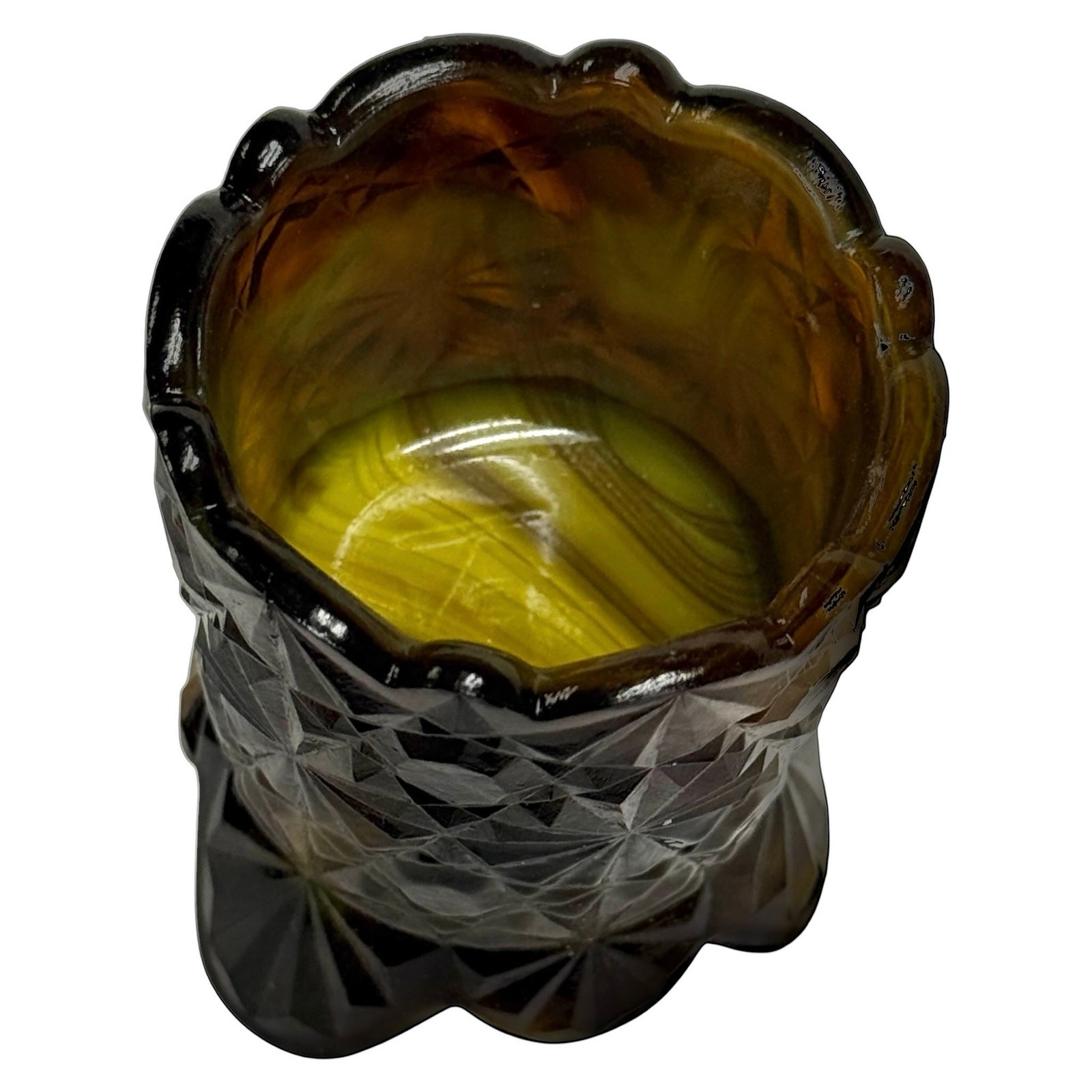 Boyd Glass Daisy Button Toothpick Holder 1999 Autumn Harvest GLOWS OOAK B1817