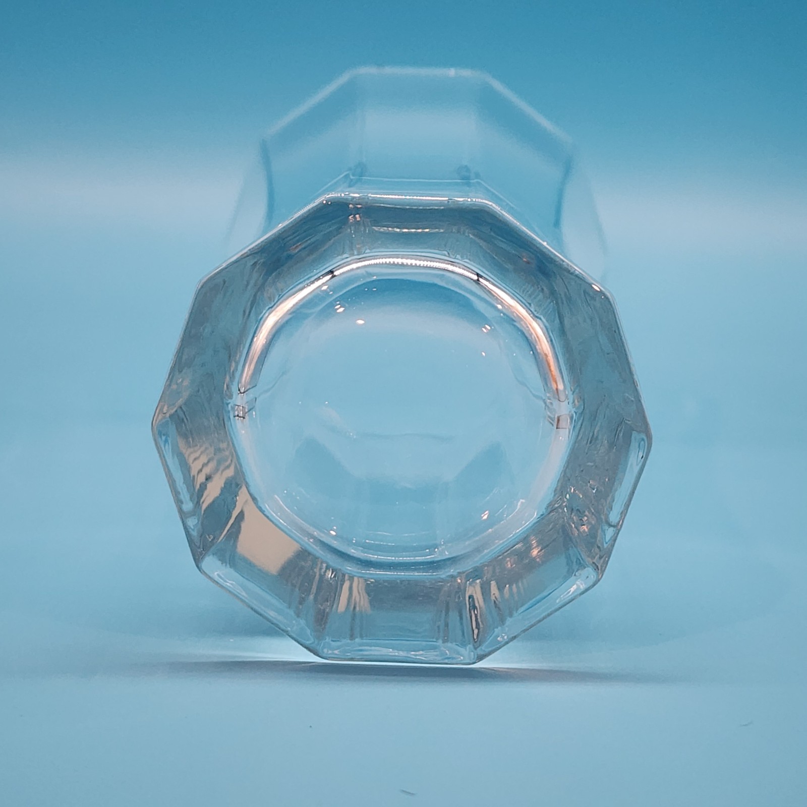 Set of 4 Crystal Tumblr 10 Panel 6 ³/₄” Tall Luminarc Attributed NOS Free Ship