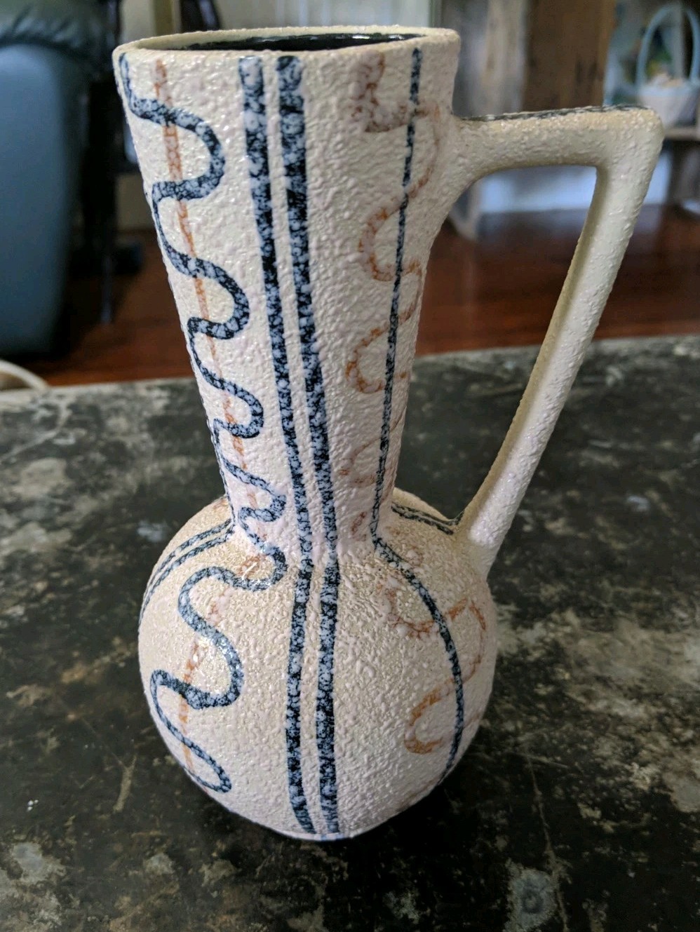 Vintage Modern Design Pottery Vase, MCM, Japan,7″