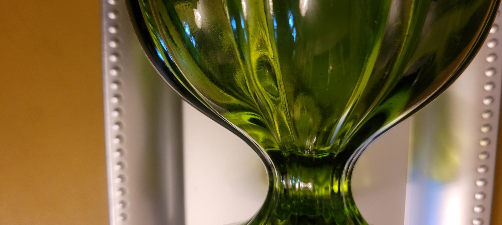 Vintage LE Smith MCM Green Avocado 18” Swung Vase Pedestal Bottom