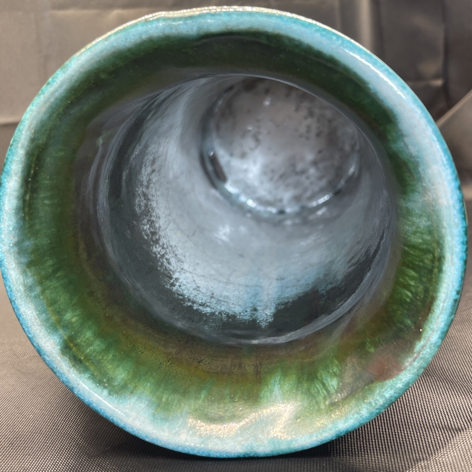 Signed Evans Vase Raku Studio Art Pottery Abstract 11.45″ Signed # 273