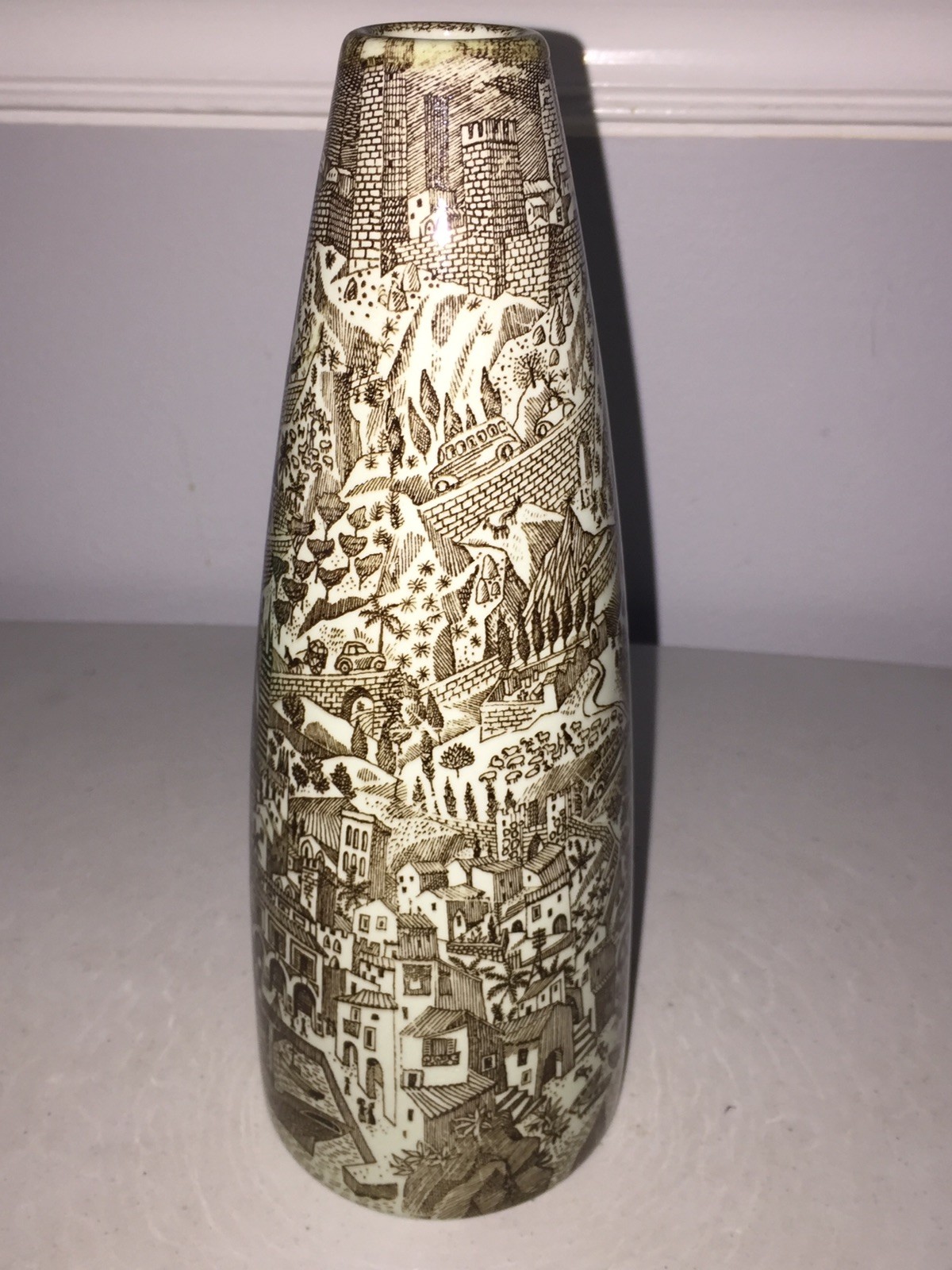 Vintage Mid-Century Nymolle Denmark Hoyrup Italia Porcelain Art Pottery Vase