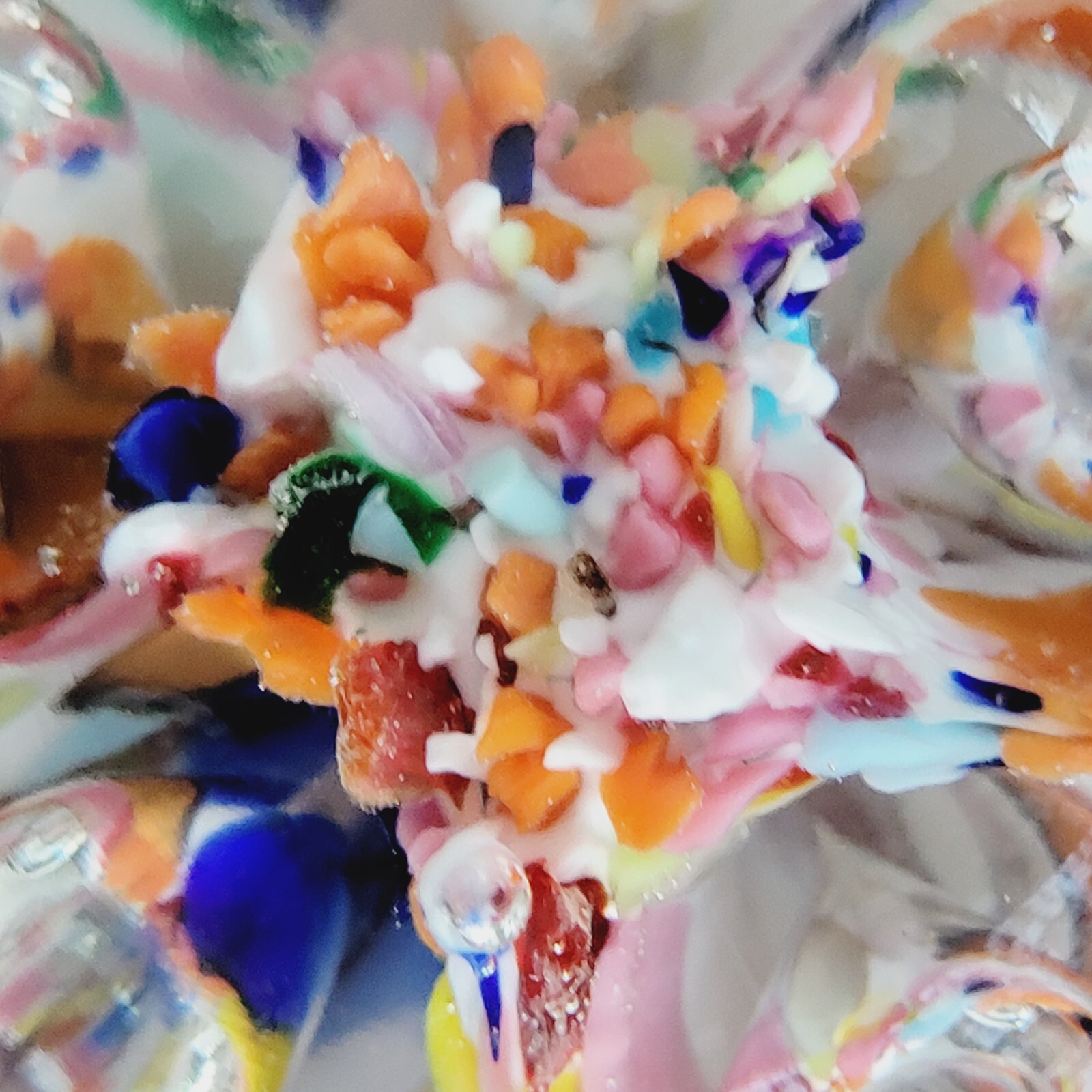 Maude Bob St Clair Colorful Art Glass Paperweight Control Bubbles 1975 Signed
