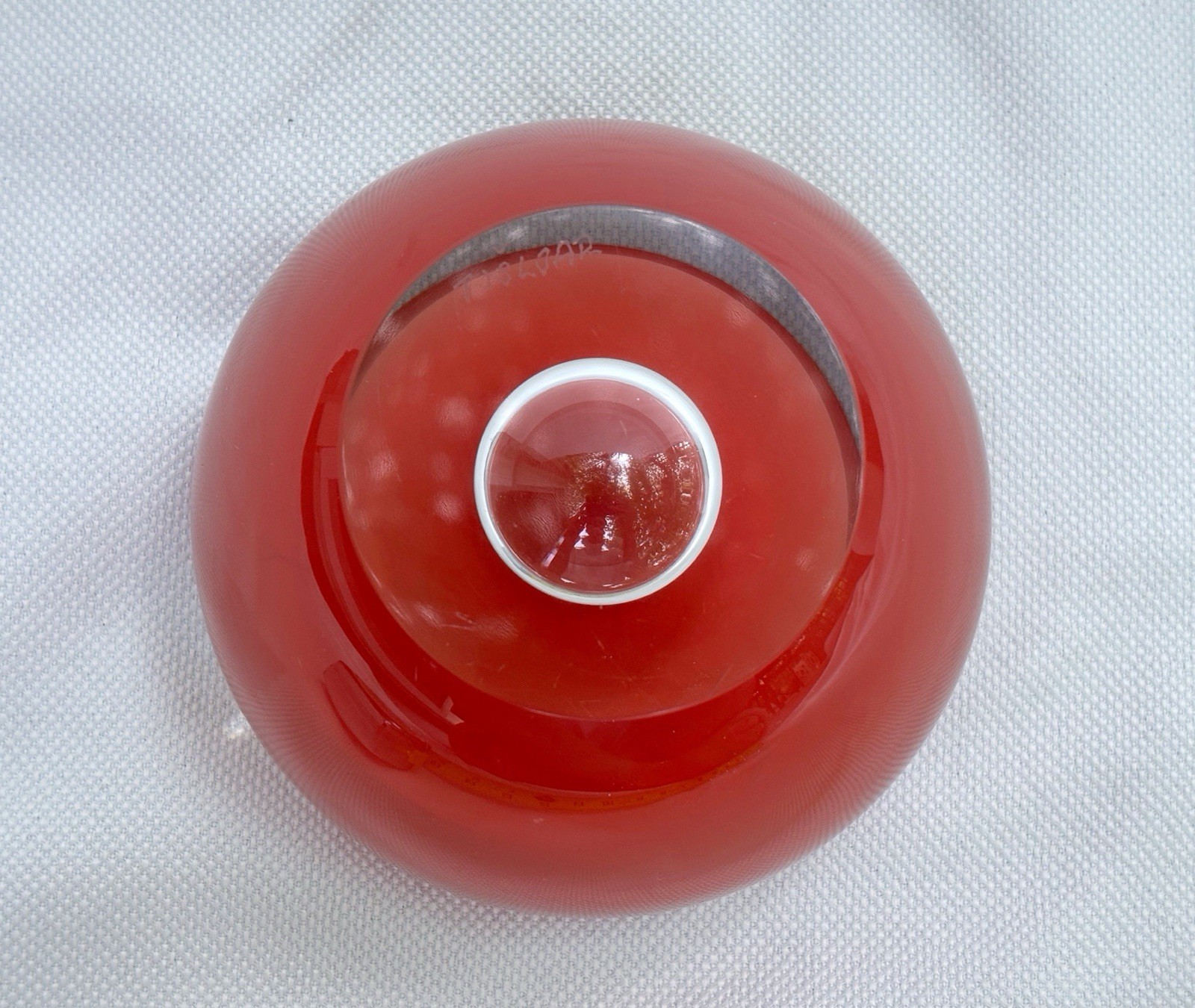 Jeronim Tisljar Signed Czech Art Glass Bowl Red Clear Beranek Studio
