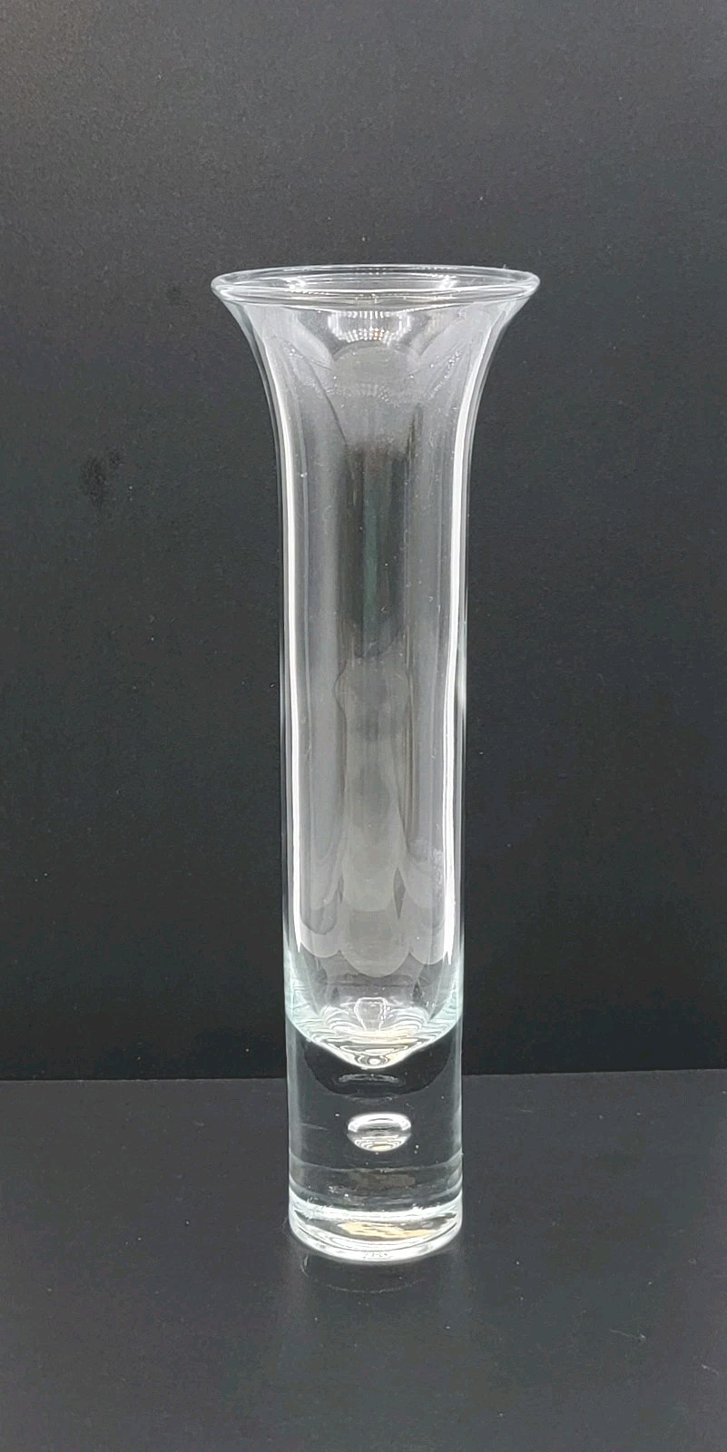 Crown Corning Glass Horizon Clear Vase With Bubble Base Flared Top 8″ Australia