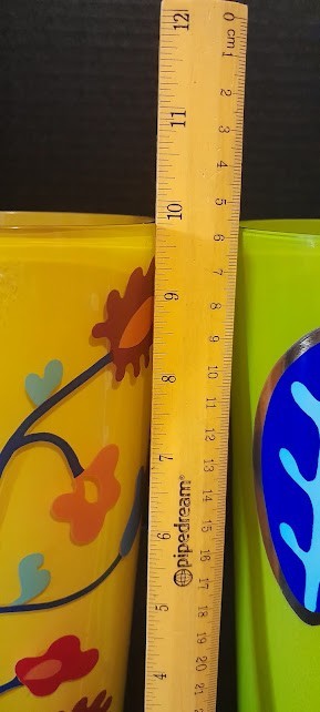 Pair of EGIZIA Art Glass 10″ Vases