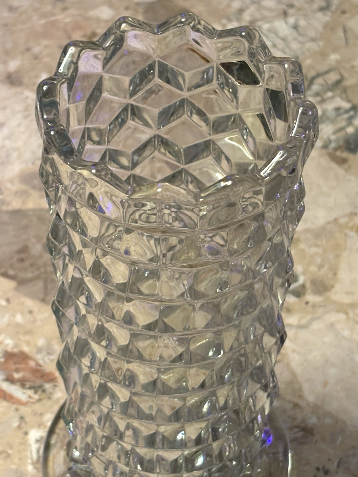 Fostoria American Straight Vase Straw Jar No Lid Cylinder Heavy Clear Glass