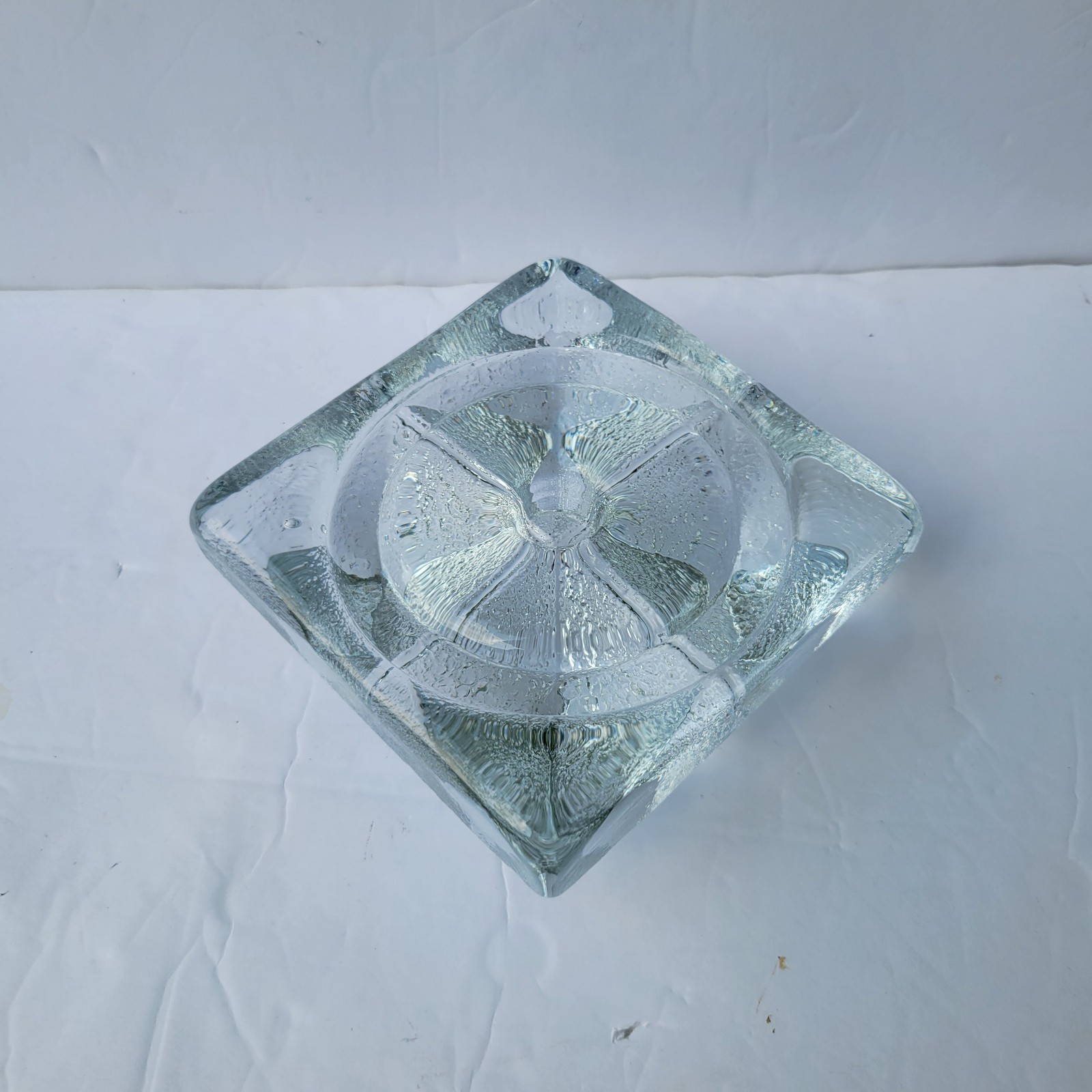 Blenko No. 803 Diamonds Candleblocks 5″ designed by Don Shepherd 1980 81 Vintage