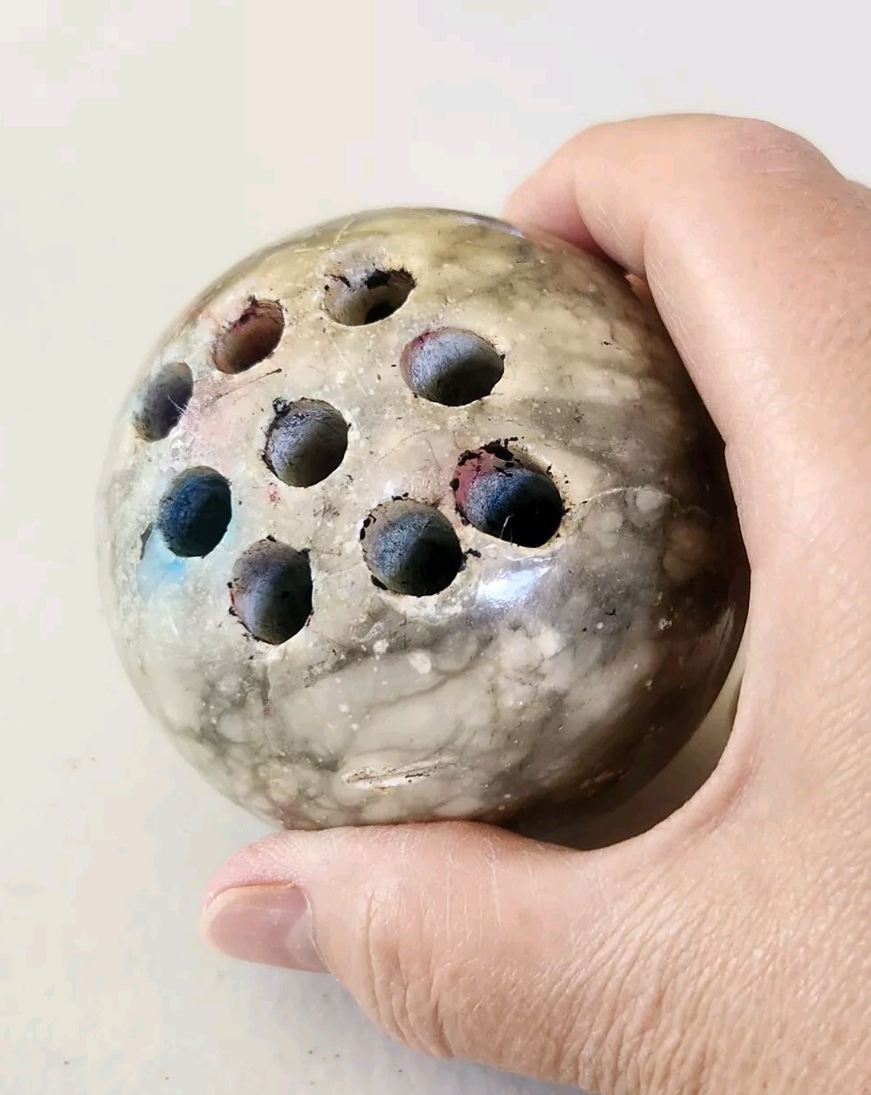 Crude Handmade Veined MARBLE STONE Pen Pencil HOLDER PAPERWEIGHT Office Gift