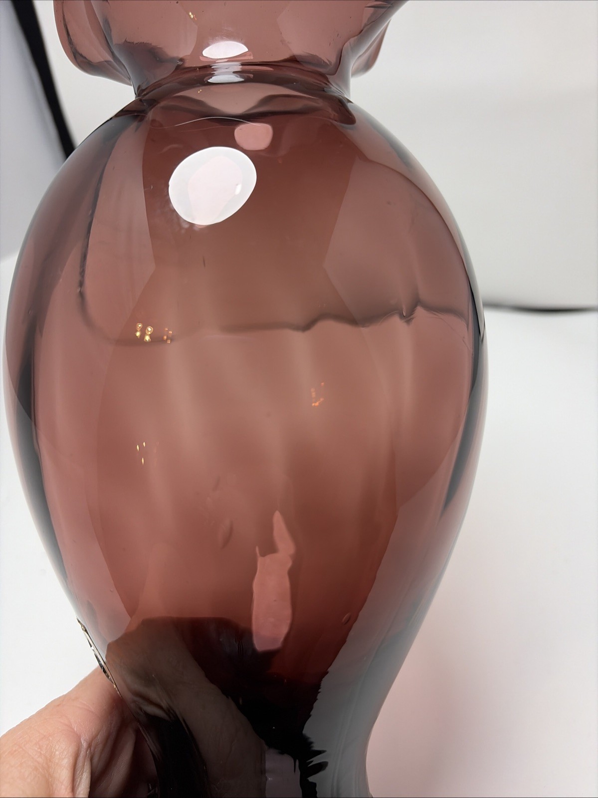 Florentine Blown Glass Country Amethyst Ruffle Vase 11.5 Inches W/Org stickers