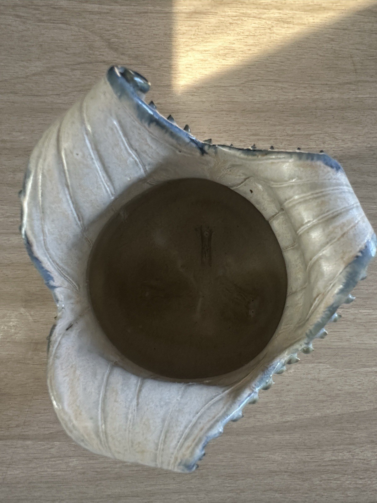 Vintage Studio Art Pottery•Sculptural Vessel•Organic Form•Wavy Rim•Textured