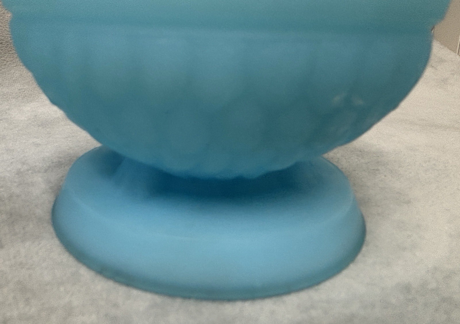 Vintage Fenton Fairy Lamp Blue Satin Glass Owl Candle Holder Minor Flea Bite