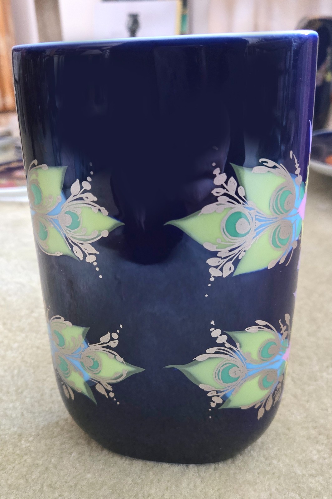 Bjørn Wiinblad Rosenthal Studio-Line Cobalt Porcelain Vase 7” Signed