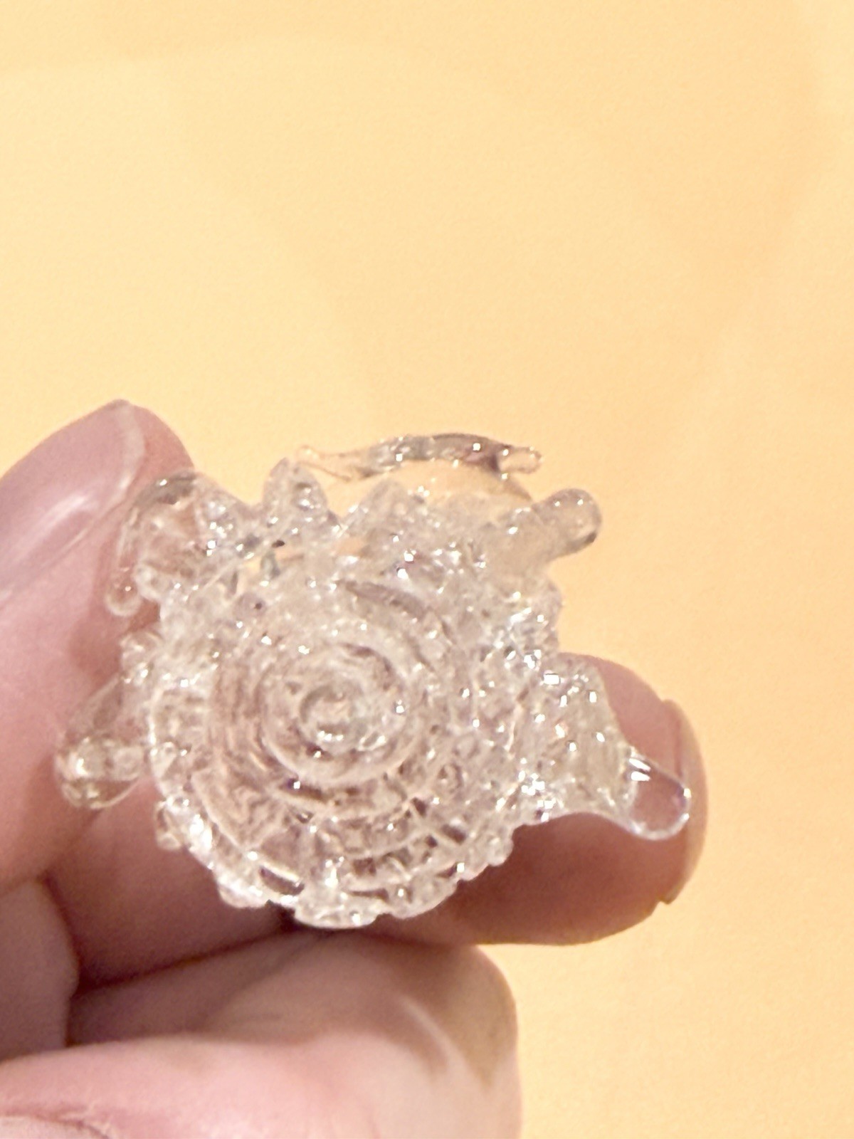 Mini 1” Clear Glass Duck Figurine Decorative Collectible Glossy Finish -Ear Gone