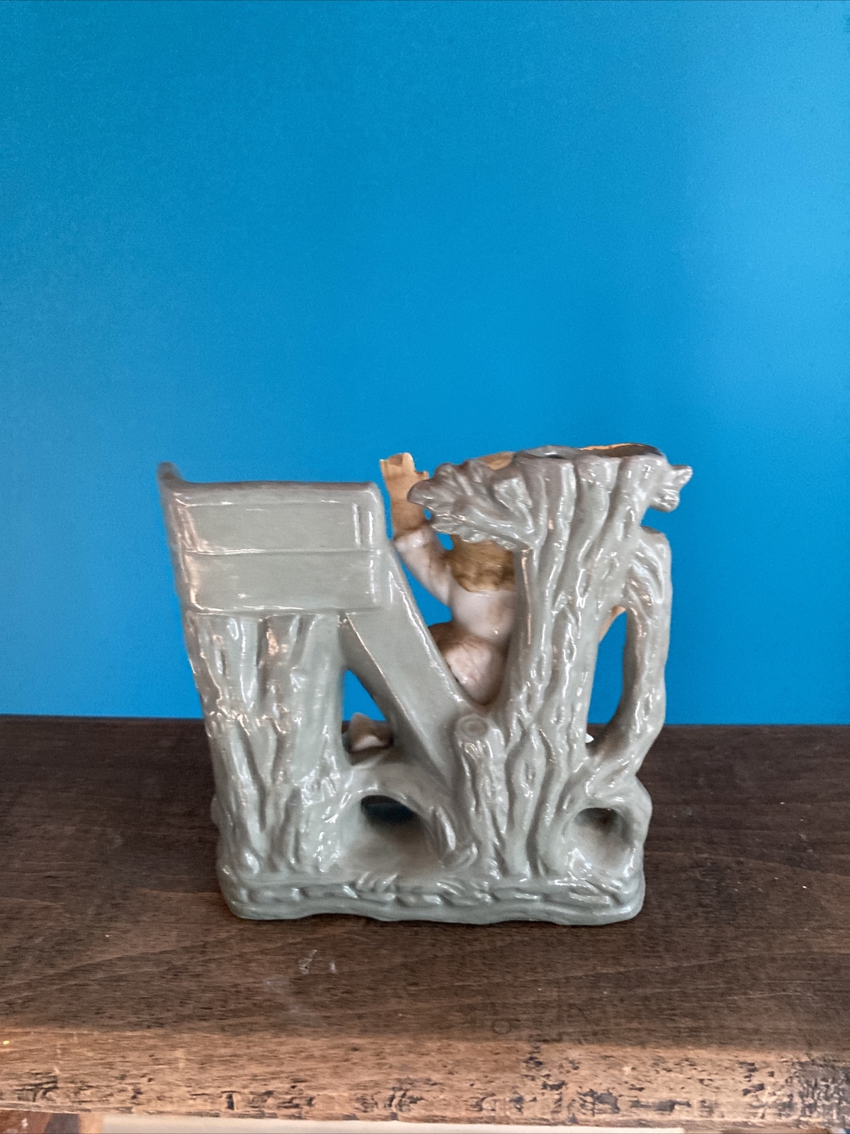 Vintage “Girl On A Slide” Spill Vase Japan
