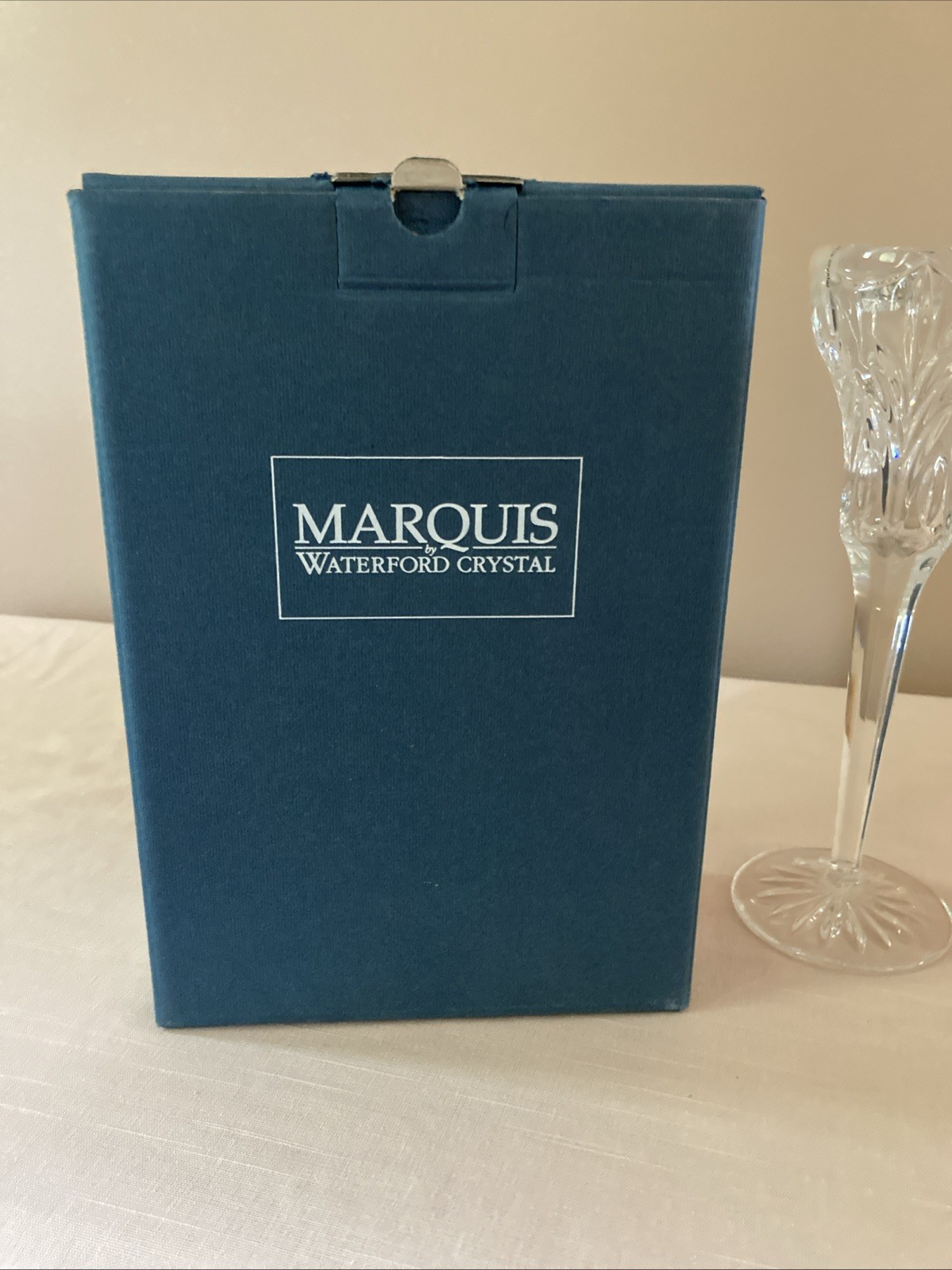 Set of Marquis by Waterford Crystal Single Light Candlesticks Canterbury 8.25 in
