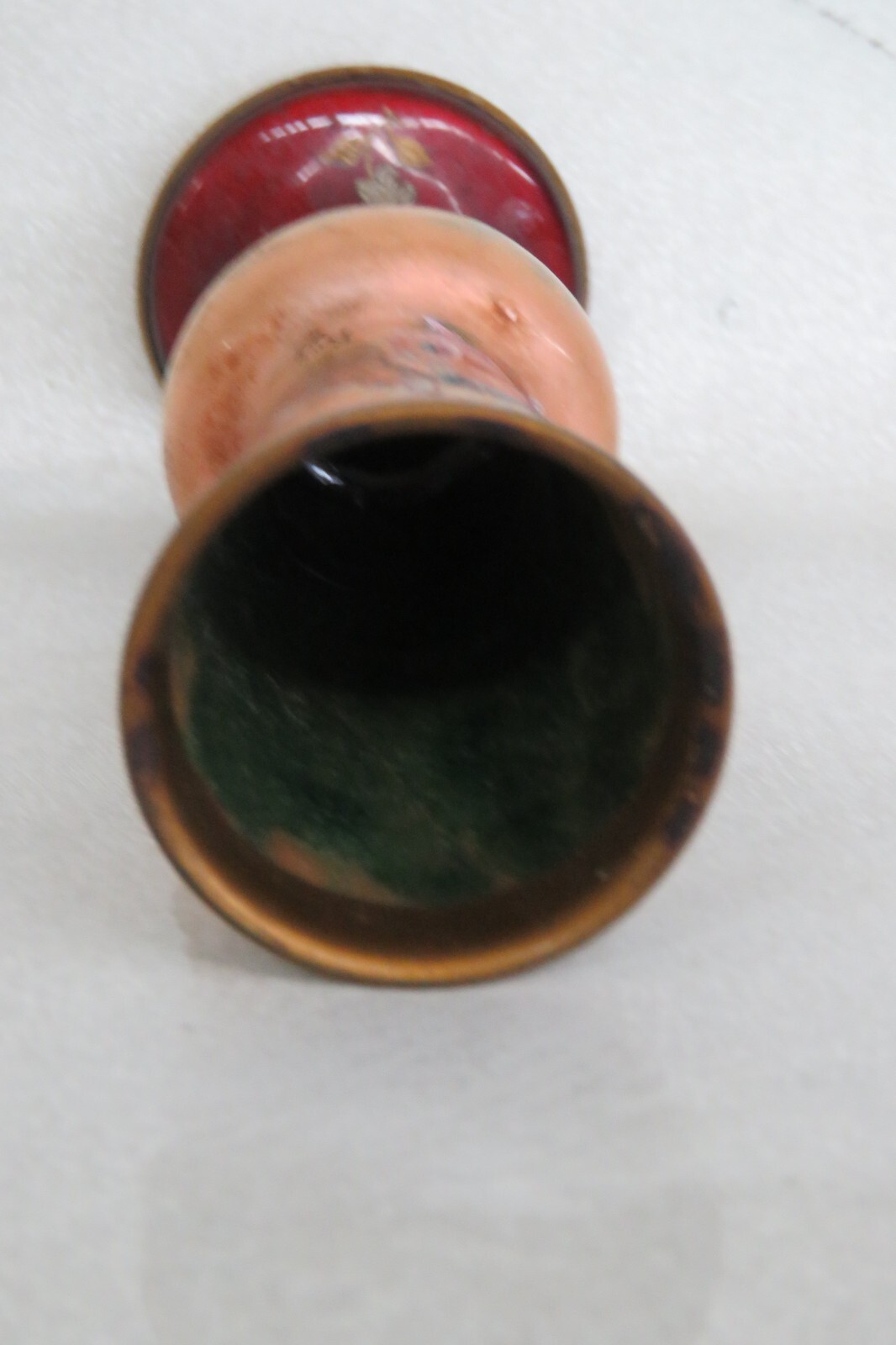 French Enamel Cabinet Vase Depicting a Beautiful Lady Signed Roy 4103B