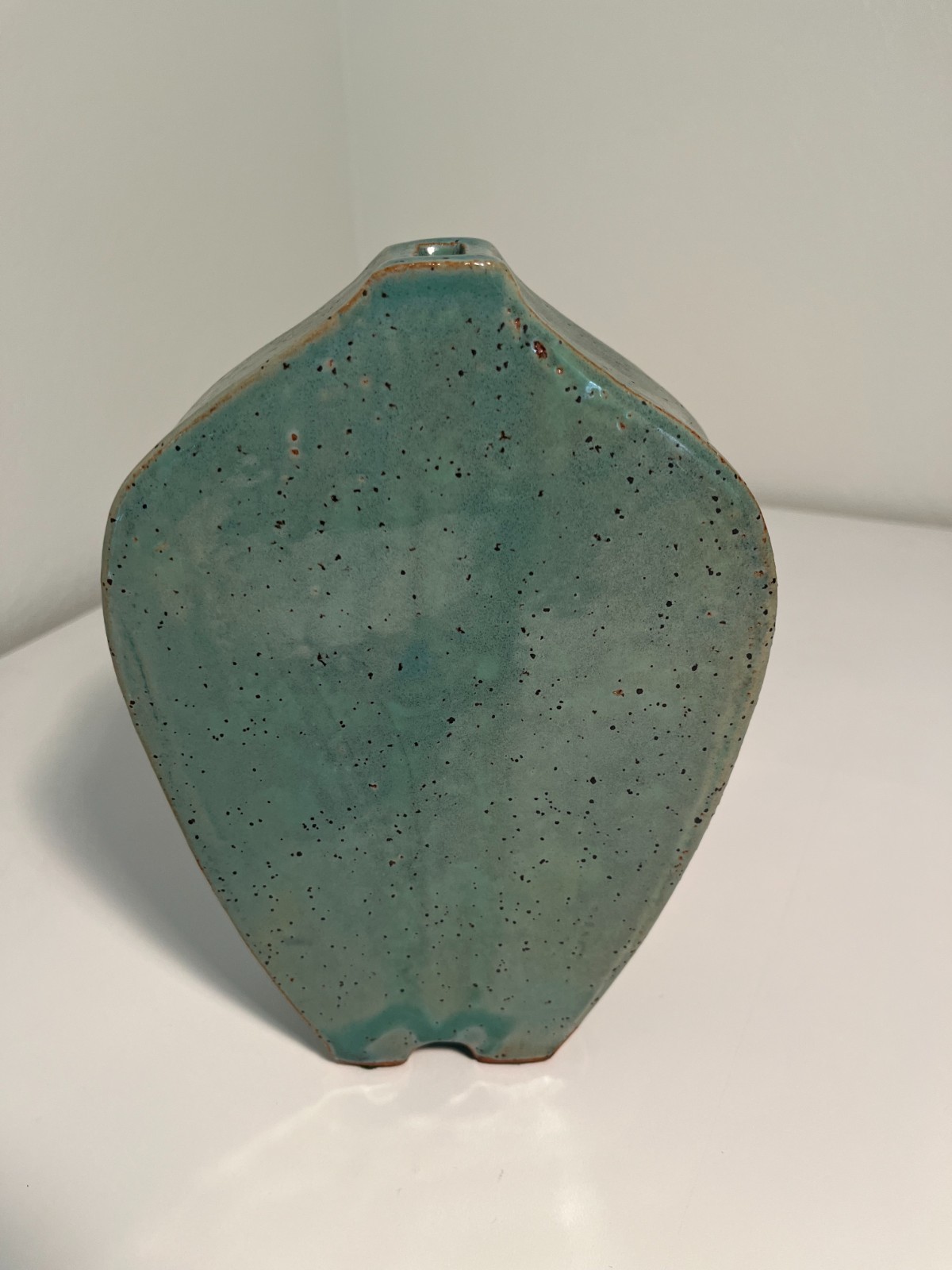 Turquoise Teal Blue Handmade Ceramic Pottery Stoneware Bud Vase Dandelion Design