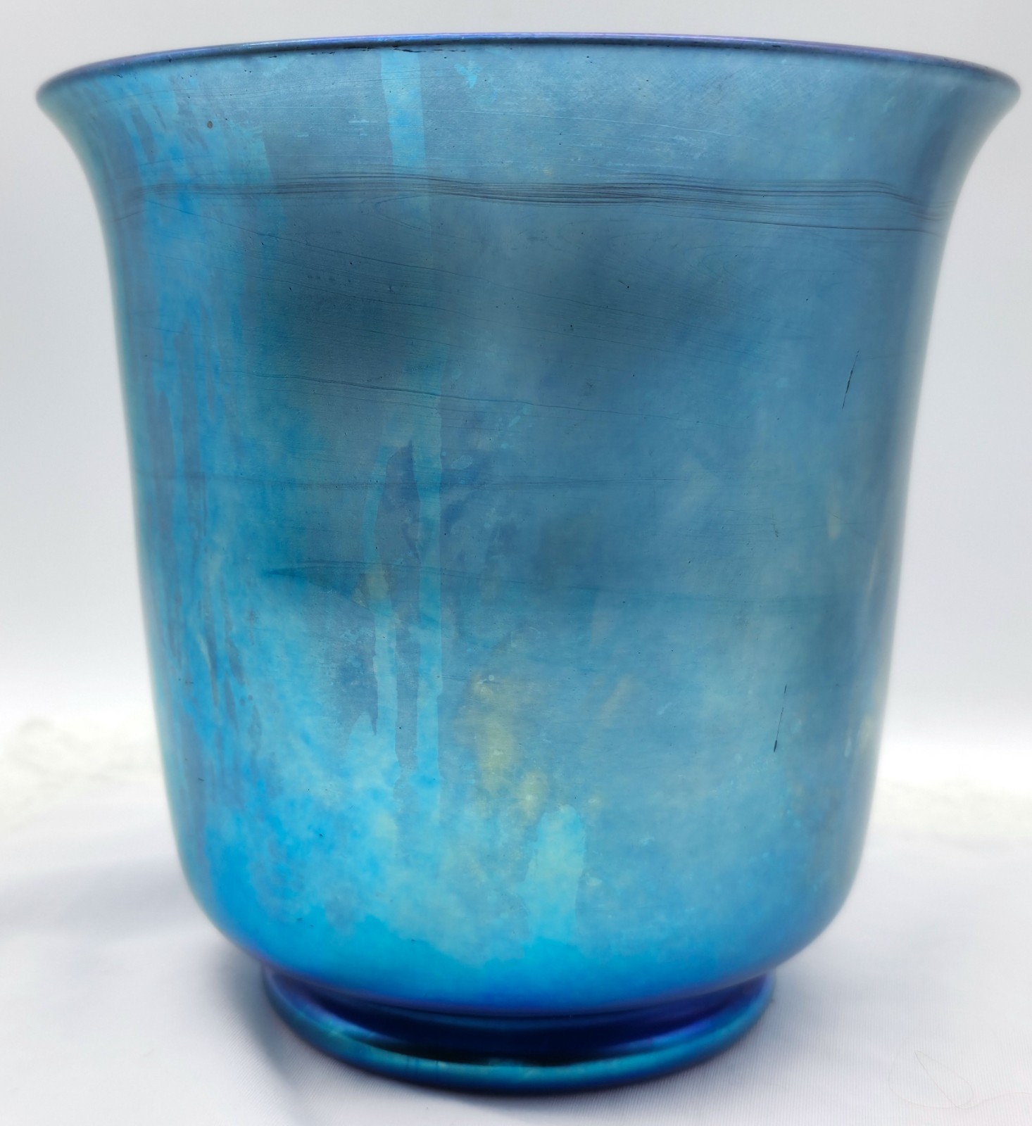 Carder Steuben Glass Blue Aurene Iridescent Vase 6030 Signed ~ Video