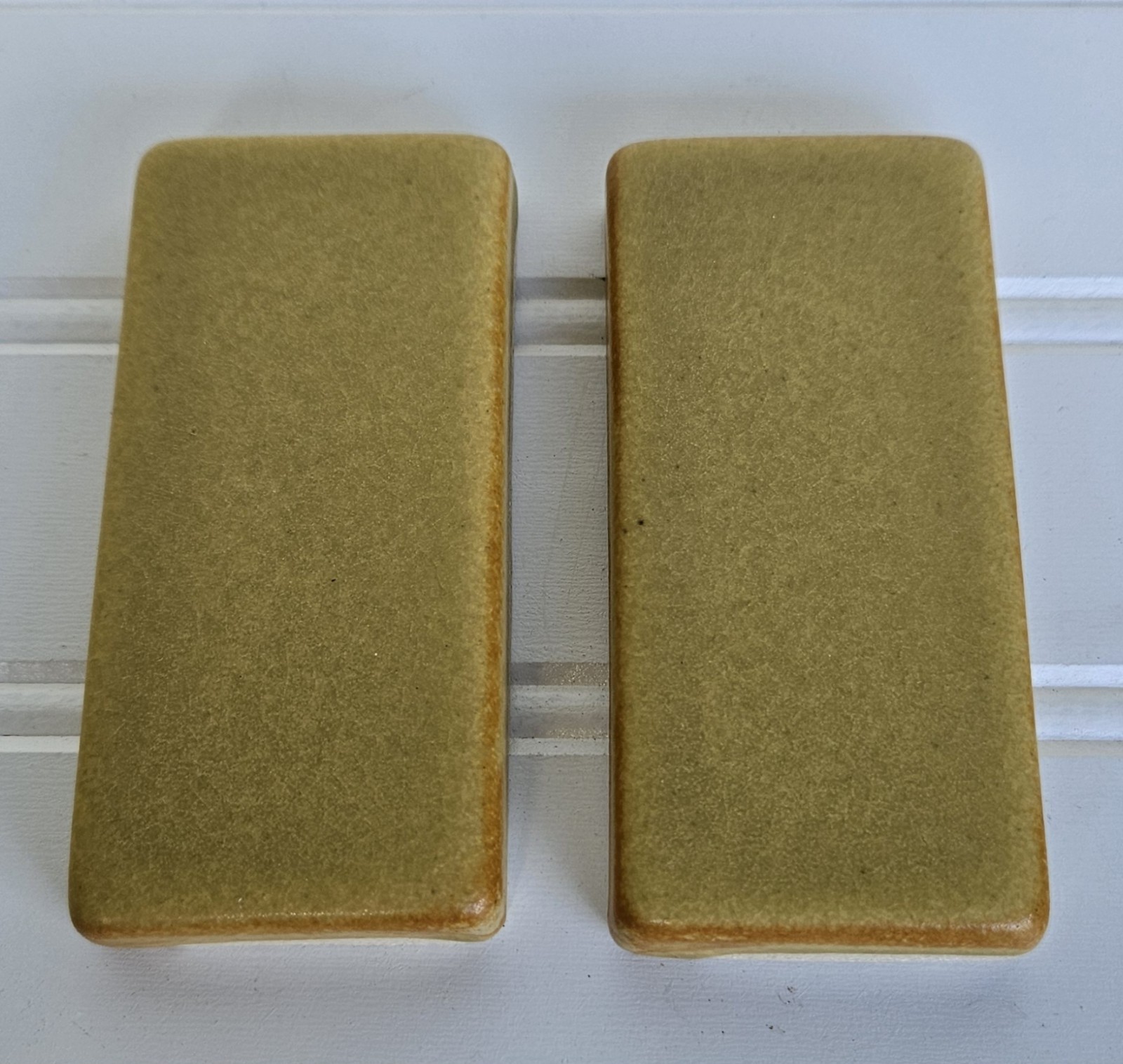 Motawi Tileworks Golden Yellow Matte Ann Arbor Michigan 2 PC. 4×2
