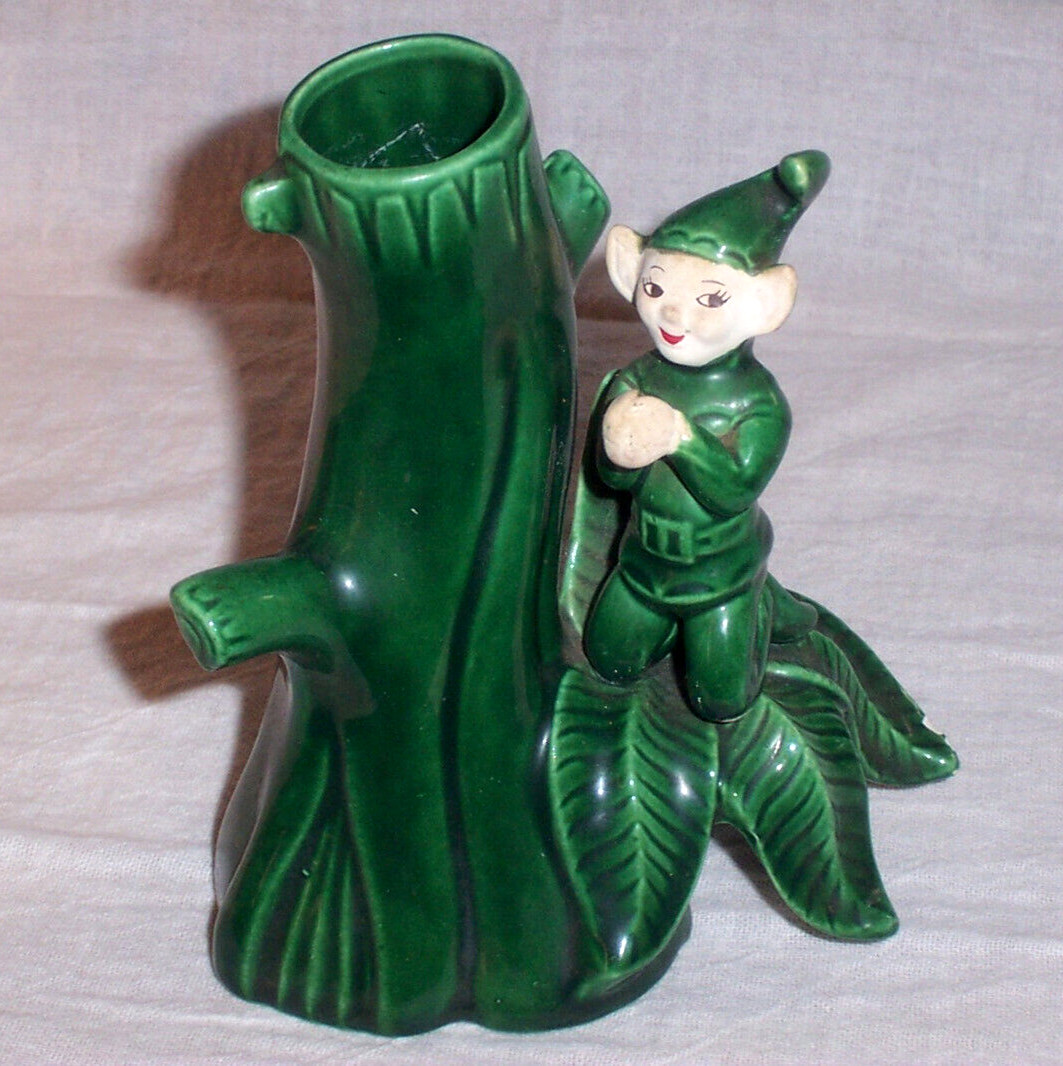 1940s-1950s Treasure Craft SPRITE Vase , South Gate California , Elf Pixie Fairy