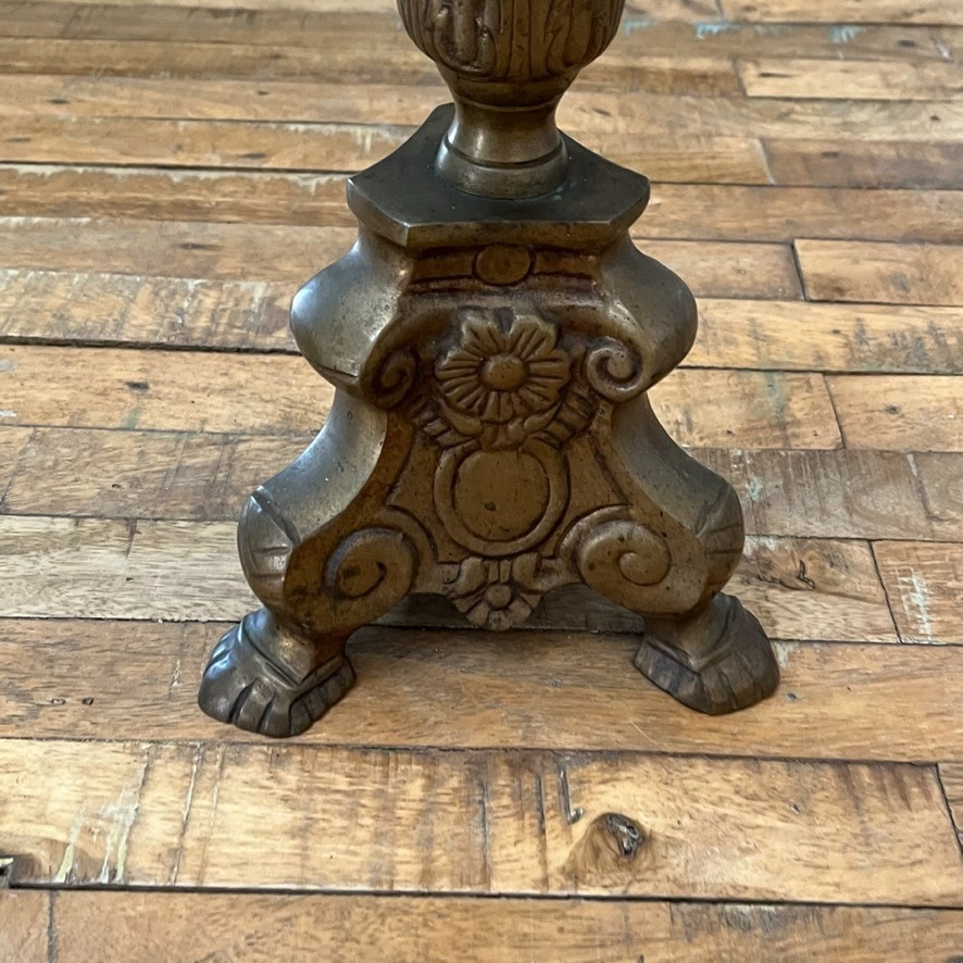 Antique Brass Ornate Candle Holder 23″ Tall Baroque Style