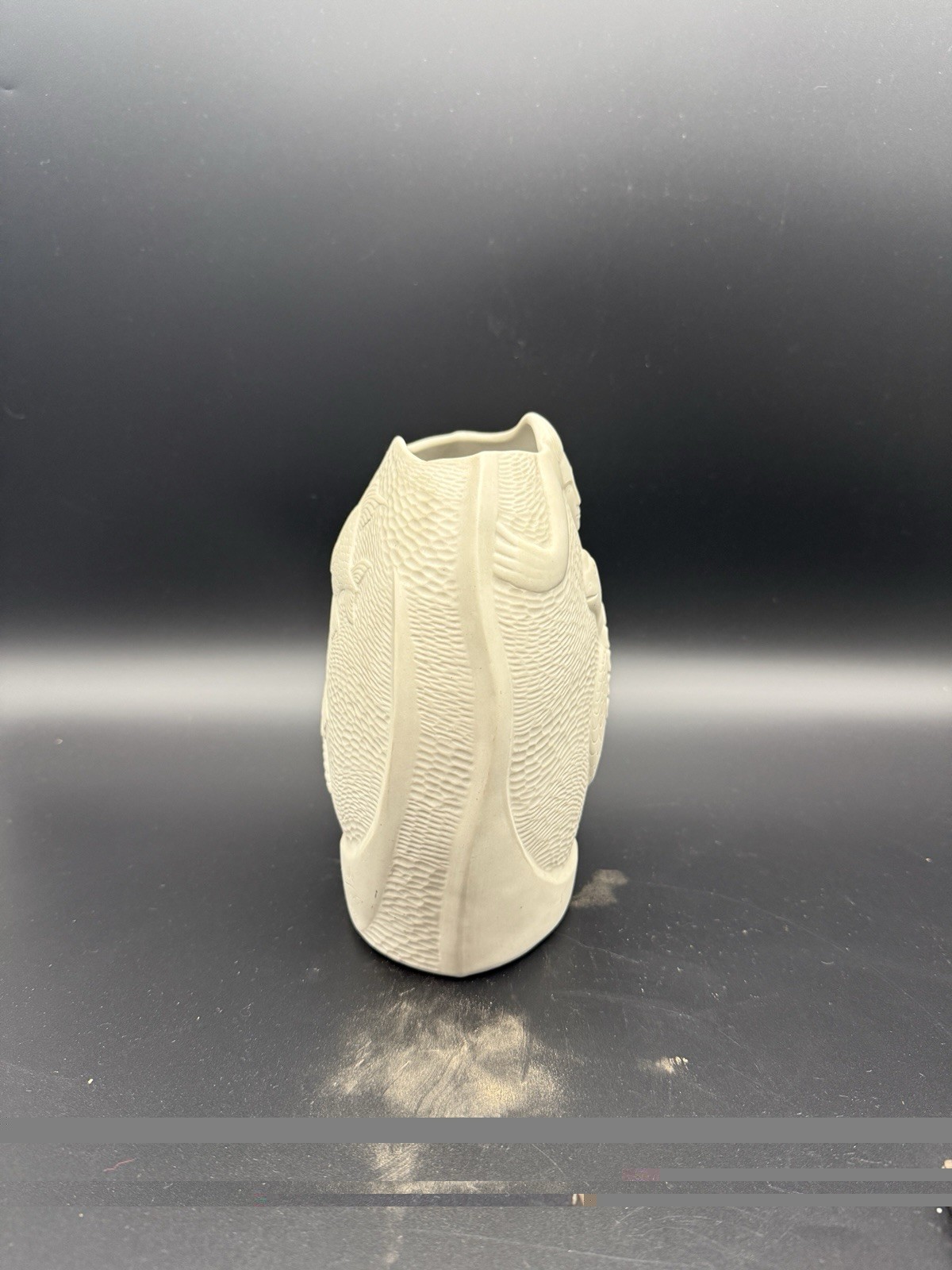 Vintage 1983 Dayle Rushall Studio Pottery Vase Mermaid Turtle Signed Receipt 8″