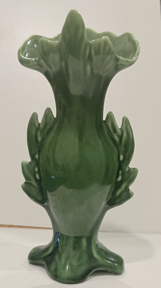 Vintage Camark Green Flolar Art Vase U.S.A.