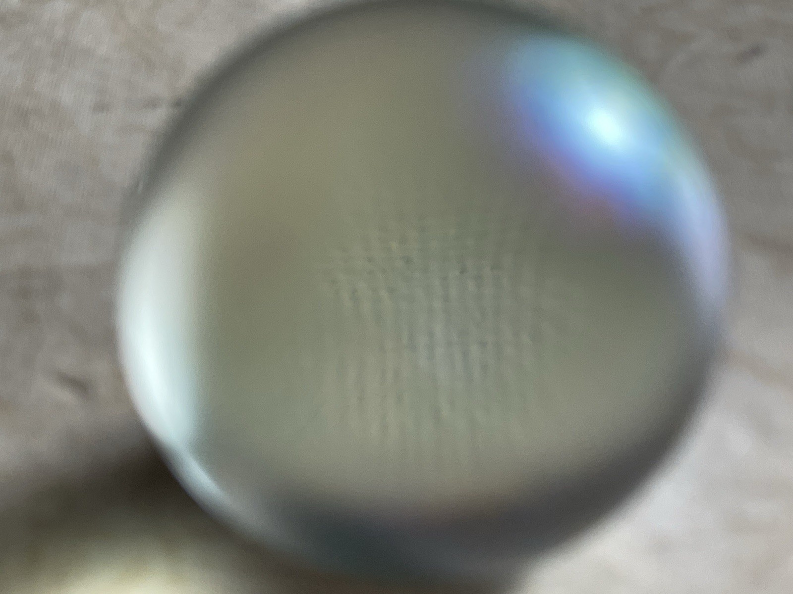 Vintage 1991 Glass Eye Studio, (GES) Iridescent Glass Paperweight, Multi-Colored