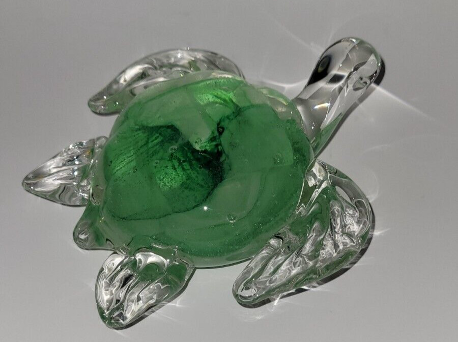Dynasty Gallery Glass Sea Turtle LIGHT GRREN Green Glow