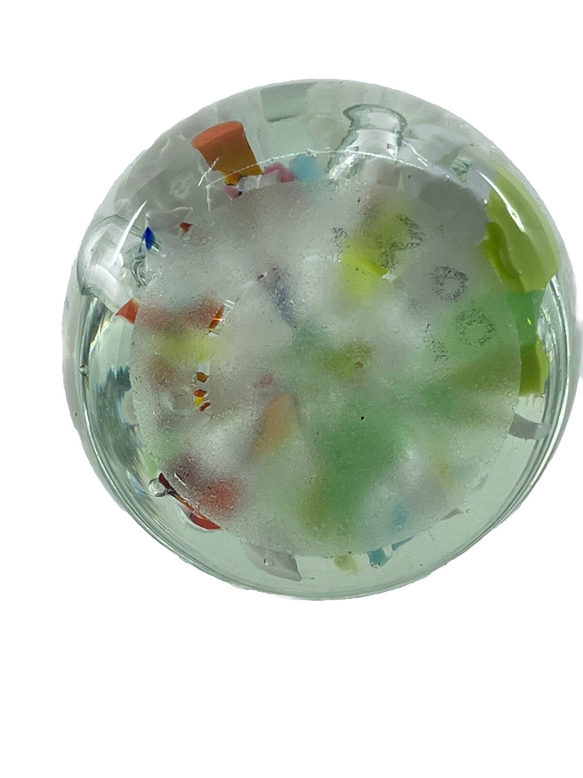 Bell Paperweight Studio Glass White Calla Lilies-Controlled Bubbles-EASTER 4.75″