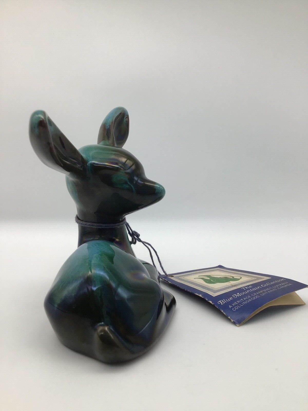 Blue Mountain Redware Pottery Fawn Made In Canada Original Tag