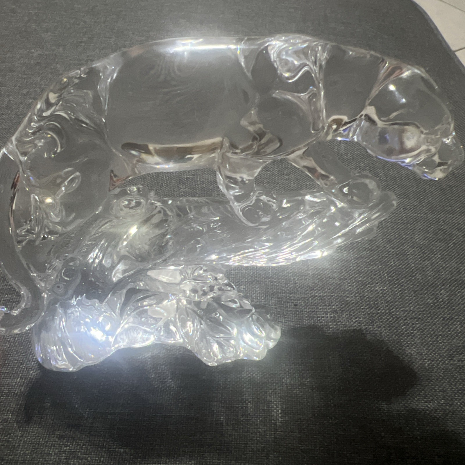 Princess House Wonders of the Wild Jaguar 24% Lead Crystal Figurine