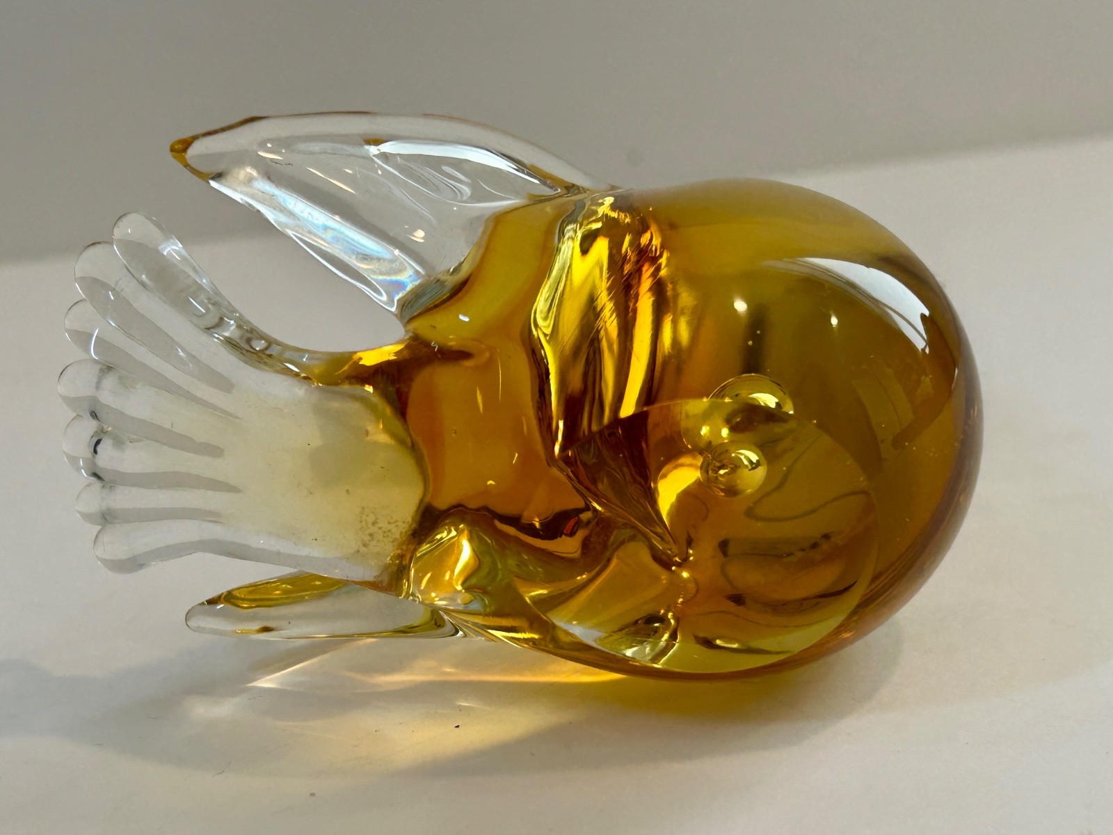 Golden Canary Murano Titan ? Art Glass Hand Blown with Controlled Bubble