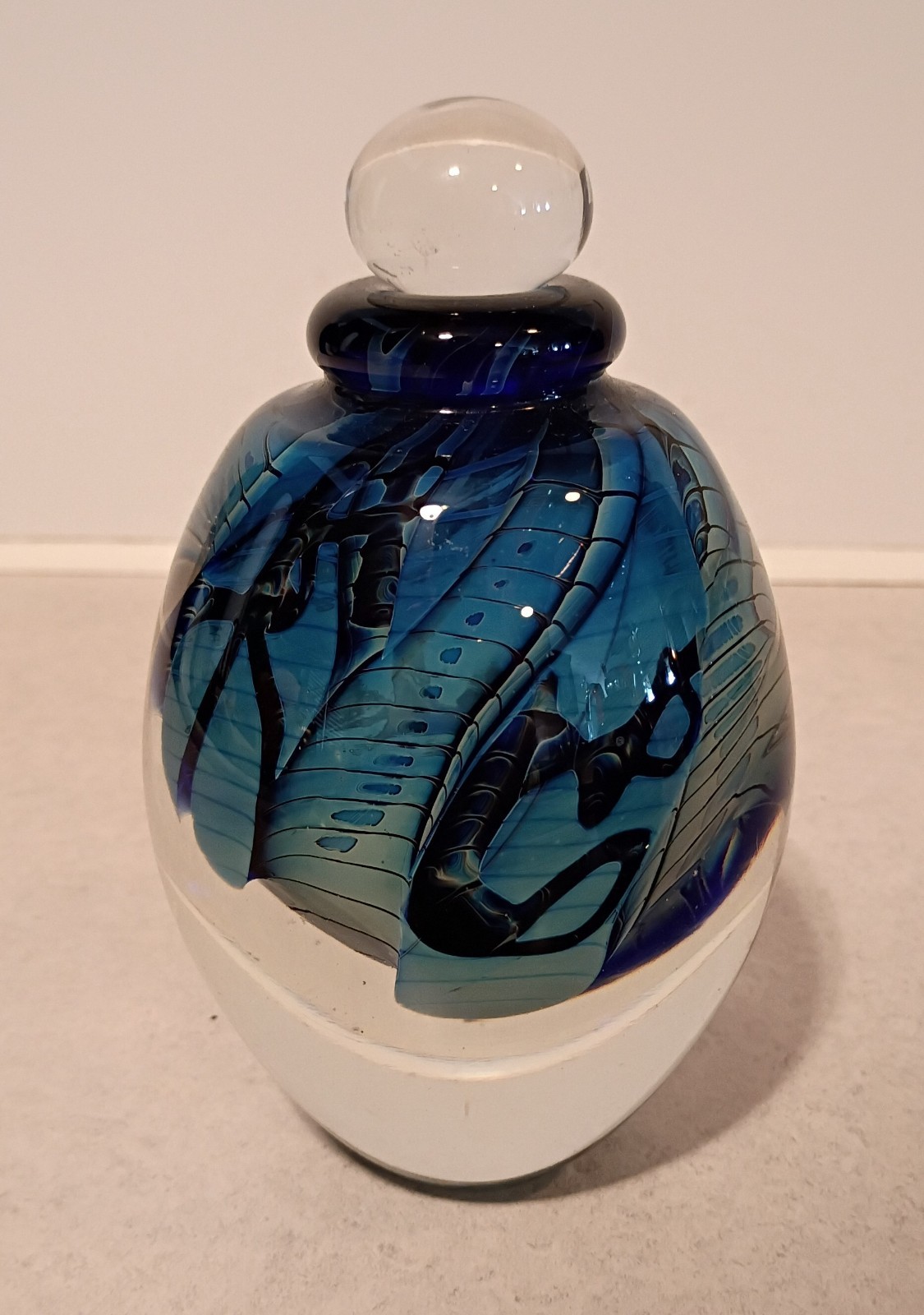 1993 Winding River Eickholt Art Glass Paperweight Perfume Bottle