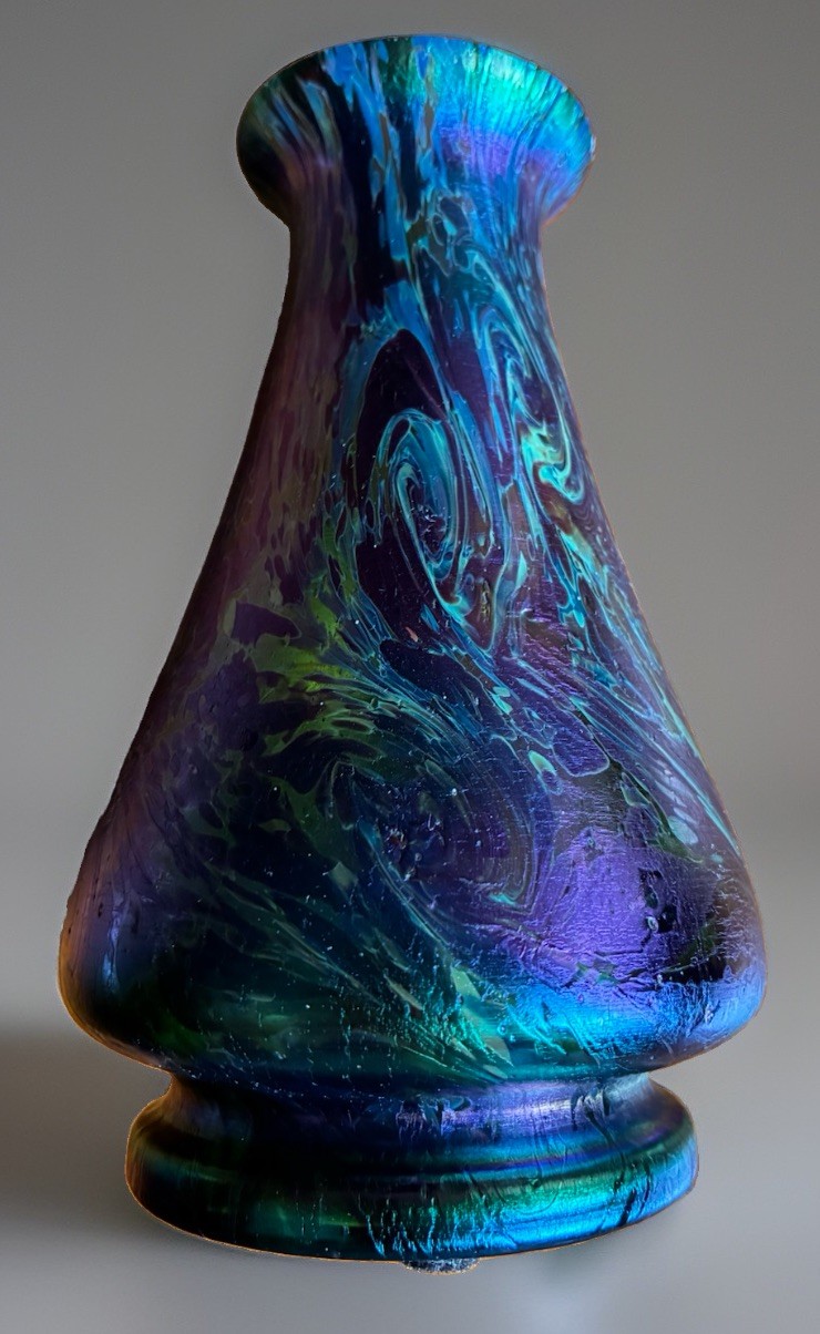Rindskopf Iridescent Bohemian Art Glass Vase