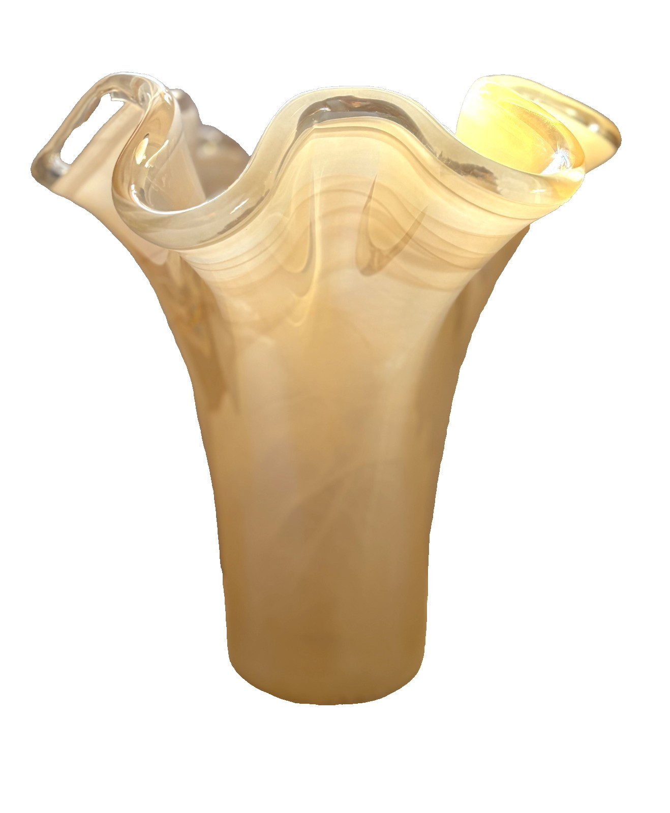 Murono Peach Ruffled Vase 12″