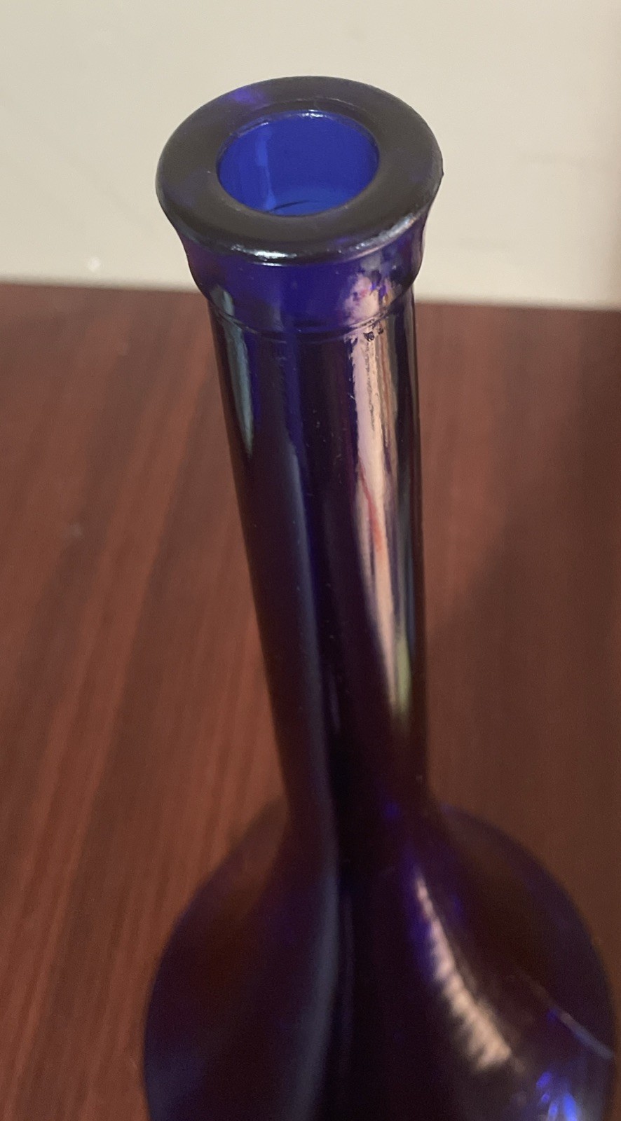 Cobalt Blue Glass Bottle Glass Stopper 15”