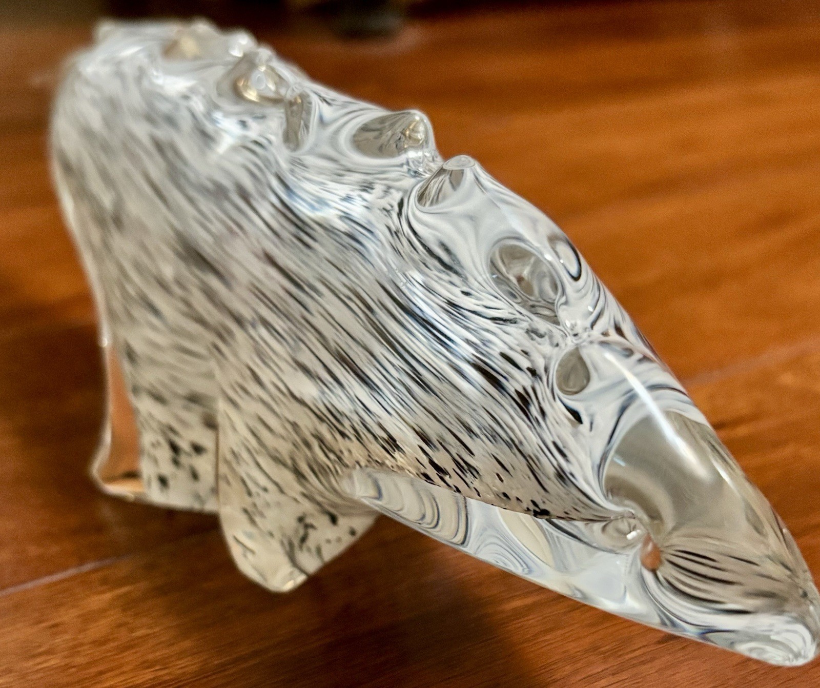 RARE Eneryda Glasbruk Sweden MCM Crystal Figurine 11.75” Komodo Dragon Lizard