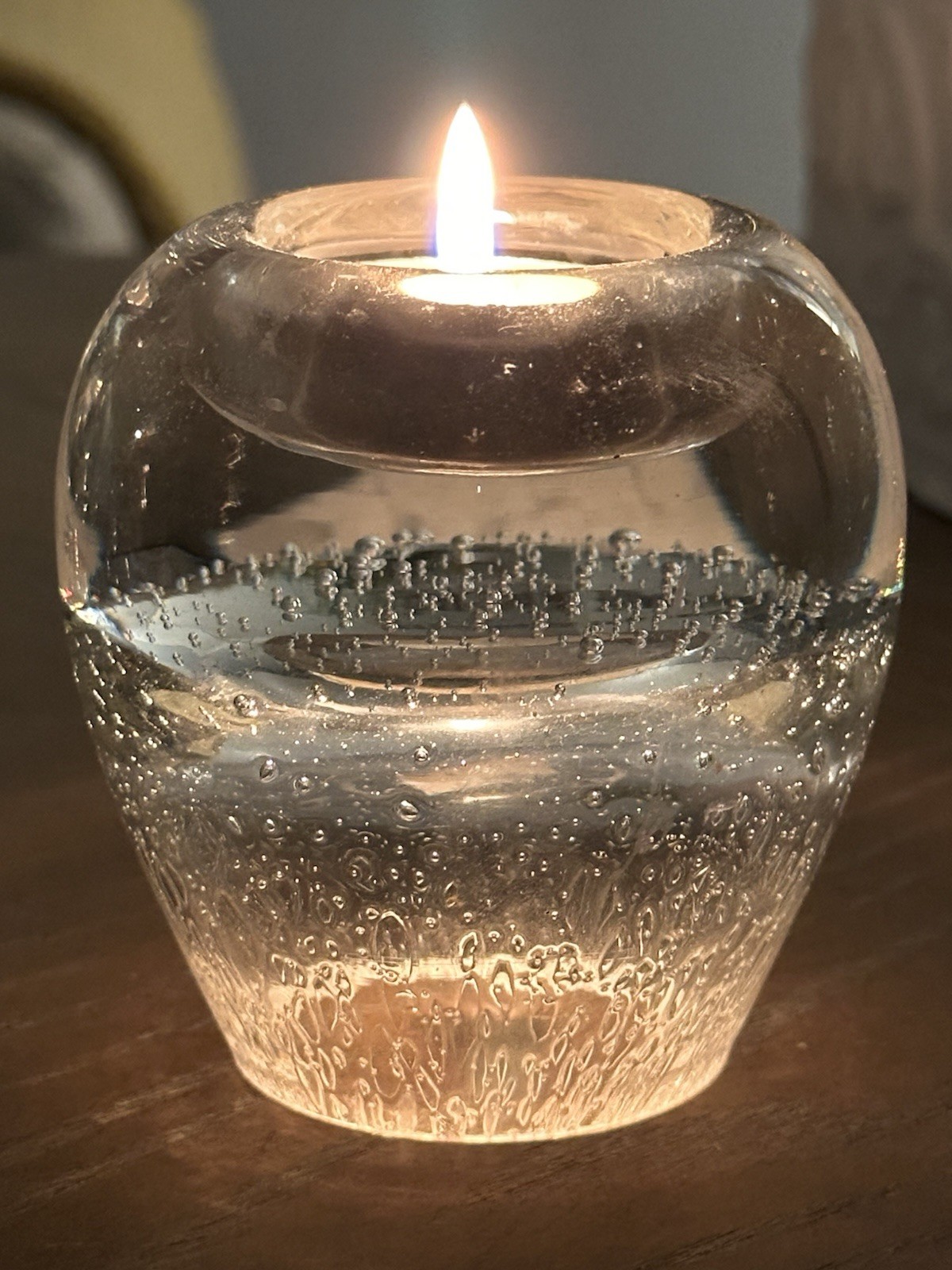Royal Limited Crystal Controlled Bubble Votive Candle Holder 3.25” X 3″ Poland