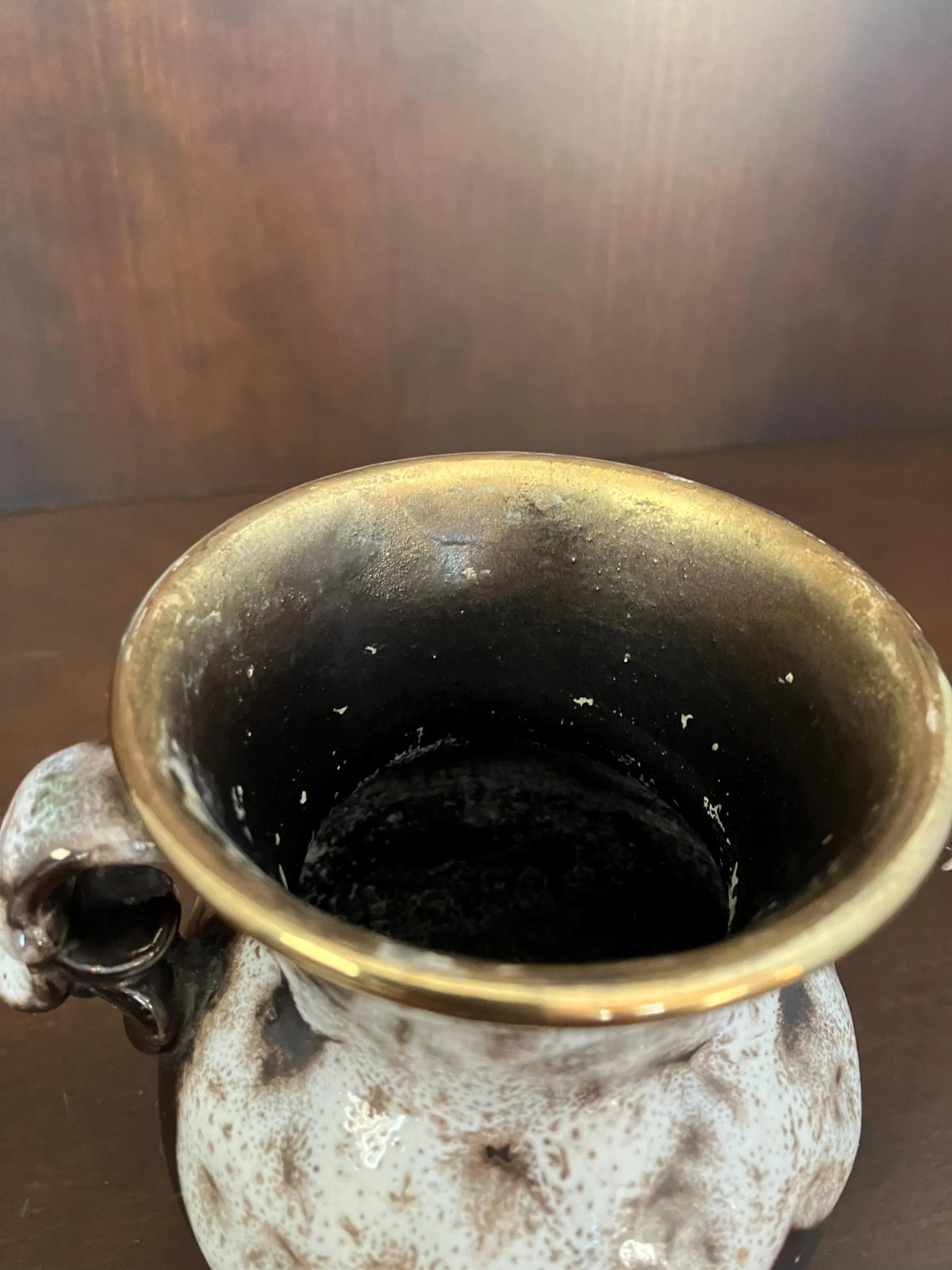 West Germany Vintage Dumler Breiden “Fat Lava” Ceramic Vase 5″