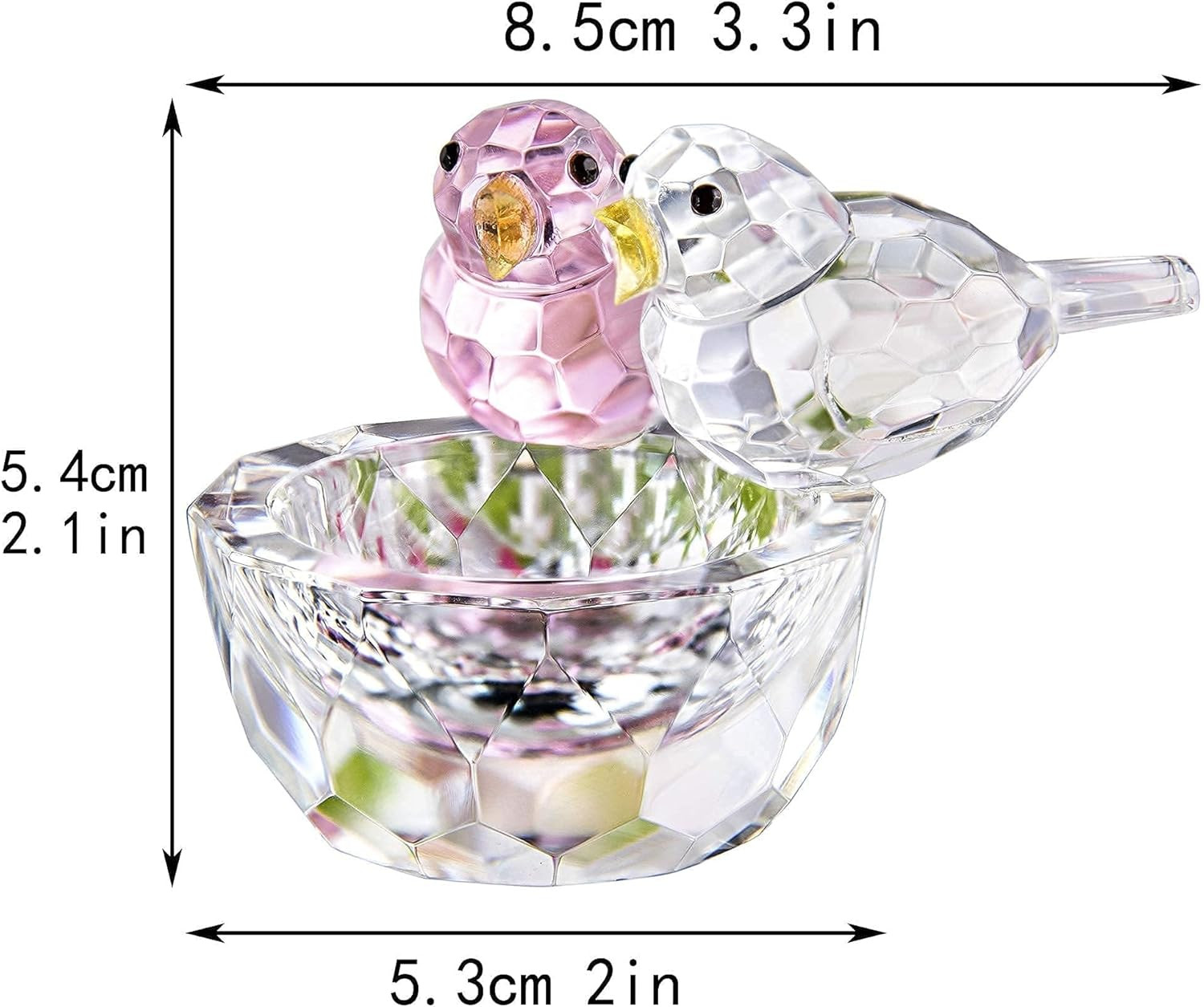 3.3” Crystal Bird Figurine Collectible Art Glass Animal Figurines Table Home De