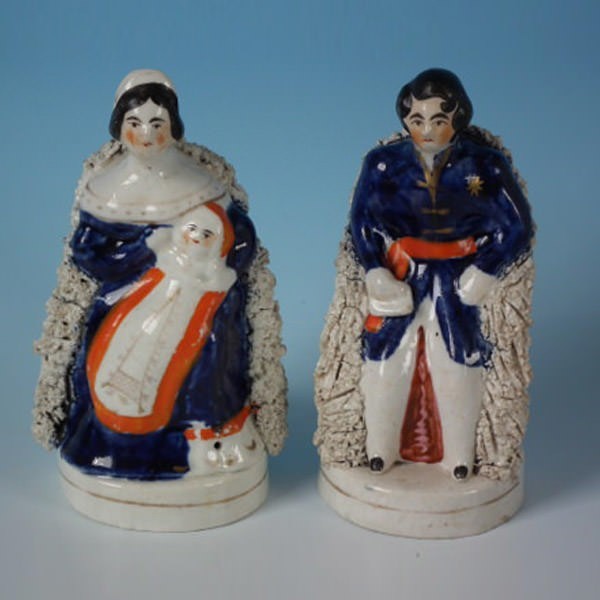 Collection of Victorian Staffordshire Royal Figures – Queen Victoria & Albert