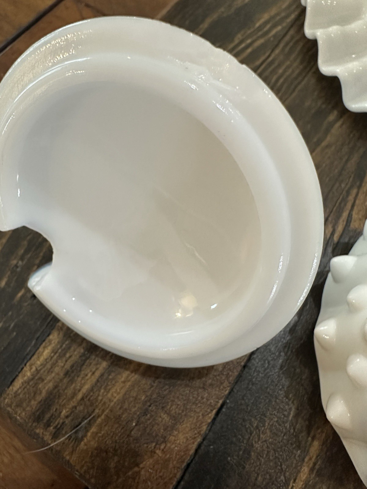 Fenton Hobnail Milk 6 Pc Glass Set – Creamer, Sugar Bowl, Jam Jar W/Underplate