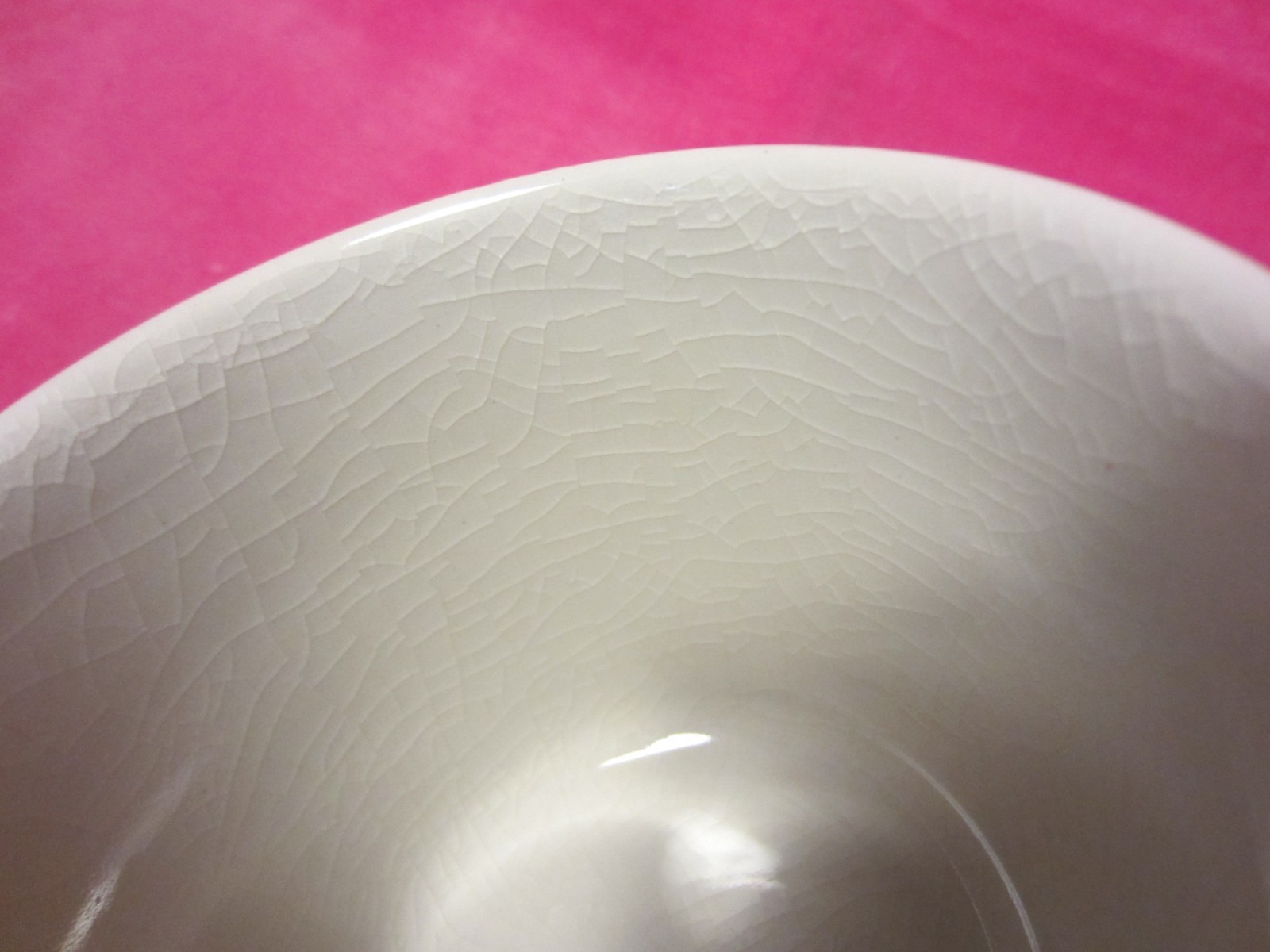 MCM~Small Cup/Jar/Vase JARS~Made in France~X Pattern with Crackled Glaze~2 7/8″H